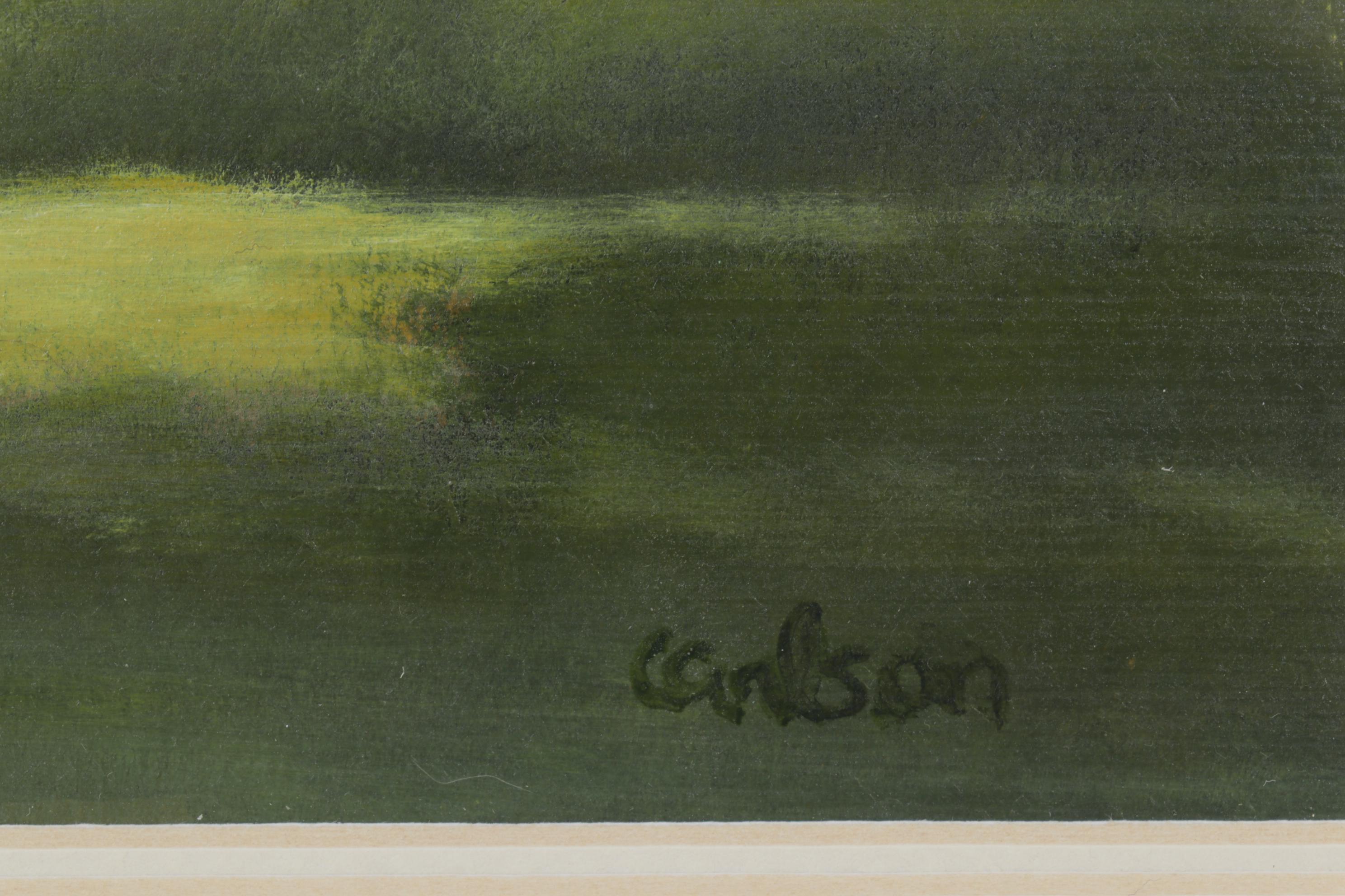 Sallie Carlson Landscape Acrylic Painting "Serenity," 21st Century