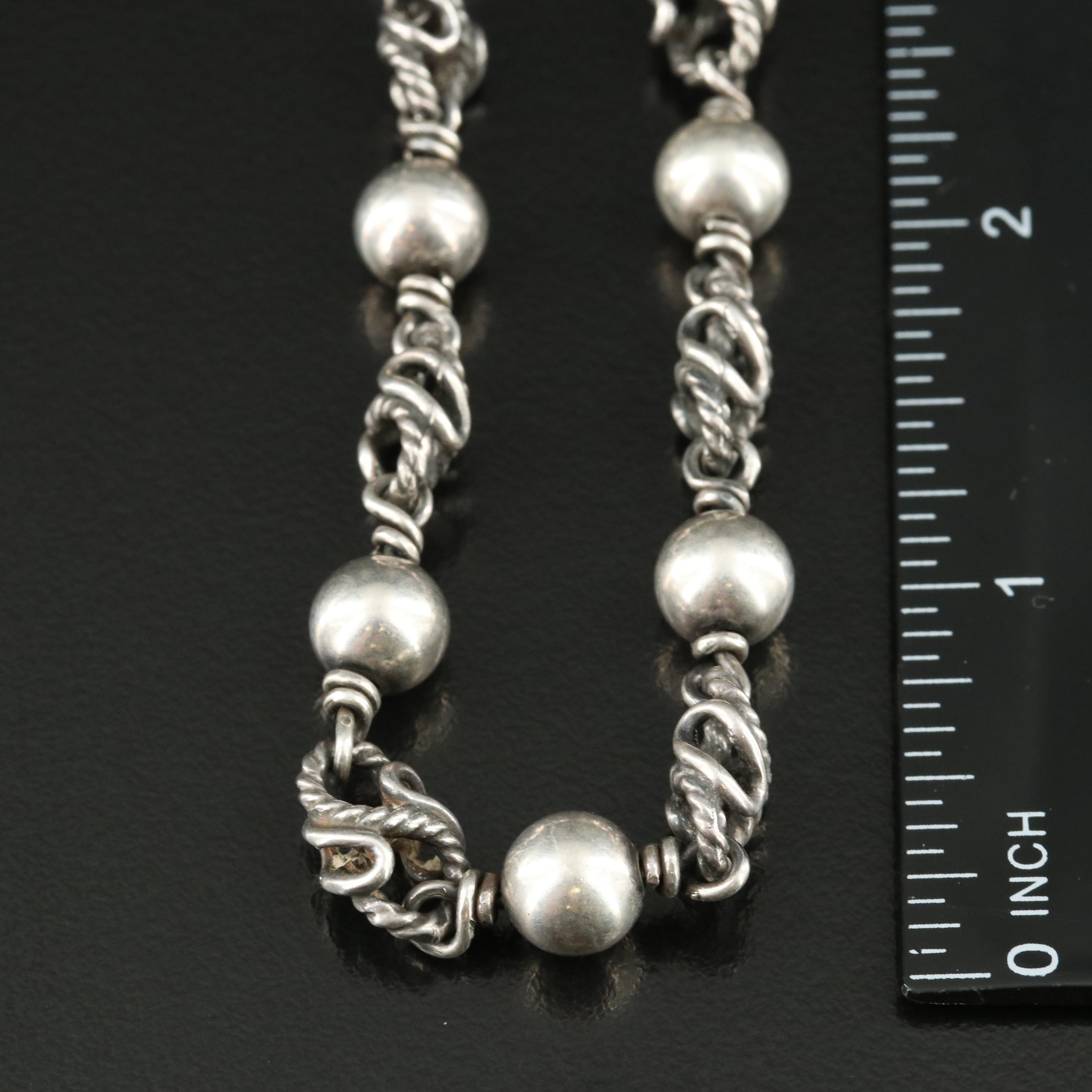 Sterling Fancy Link Necklace