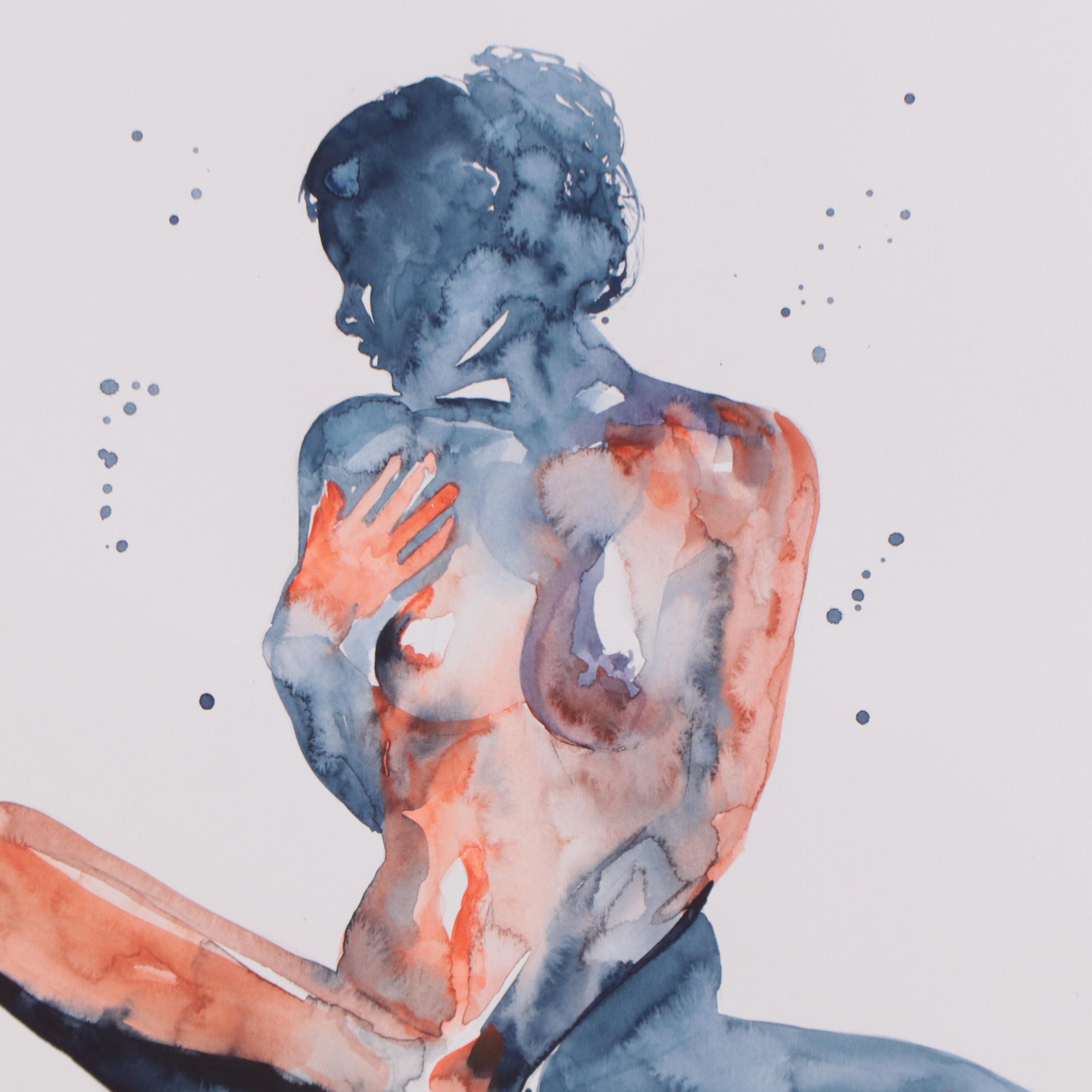 Olga Dolzhikova Watercolor Painting of Nude, 2022