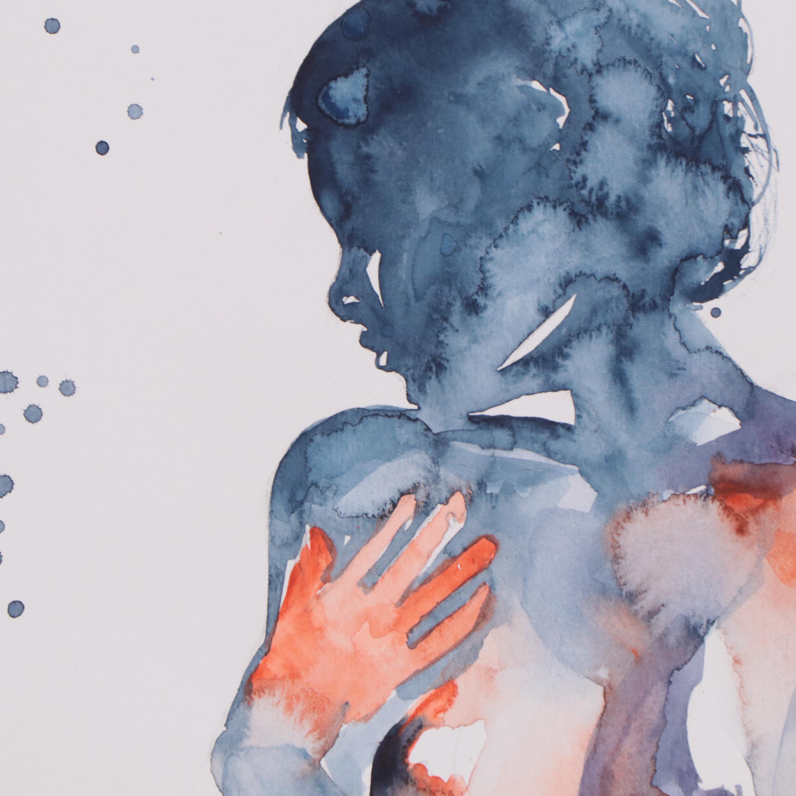 Olga Dolzhikova Watercolor Painting of Nude, 2022