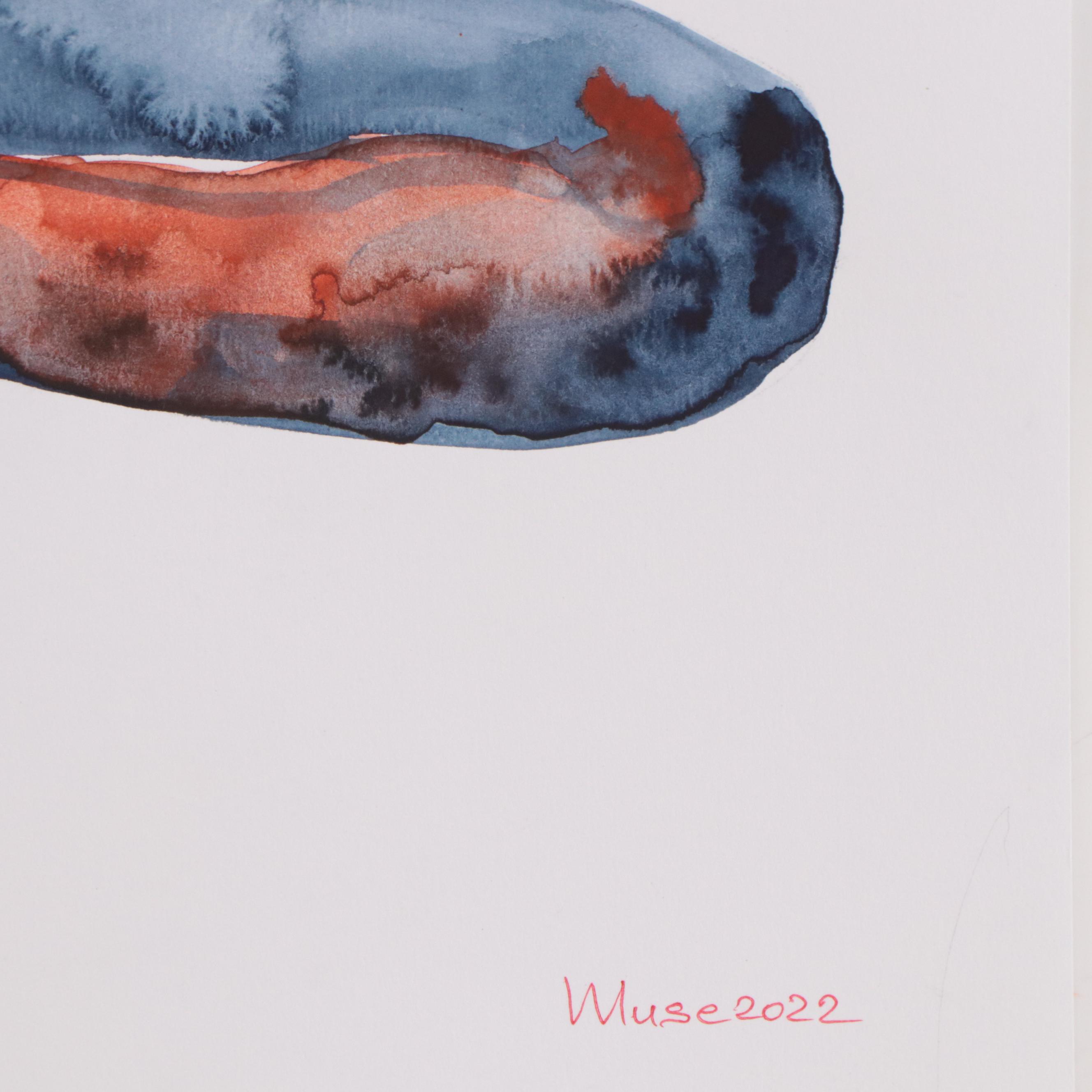 Olga Dolzhikova Watercolor Painting of Nude, 2022