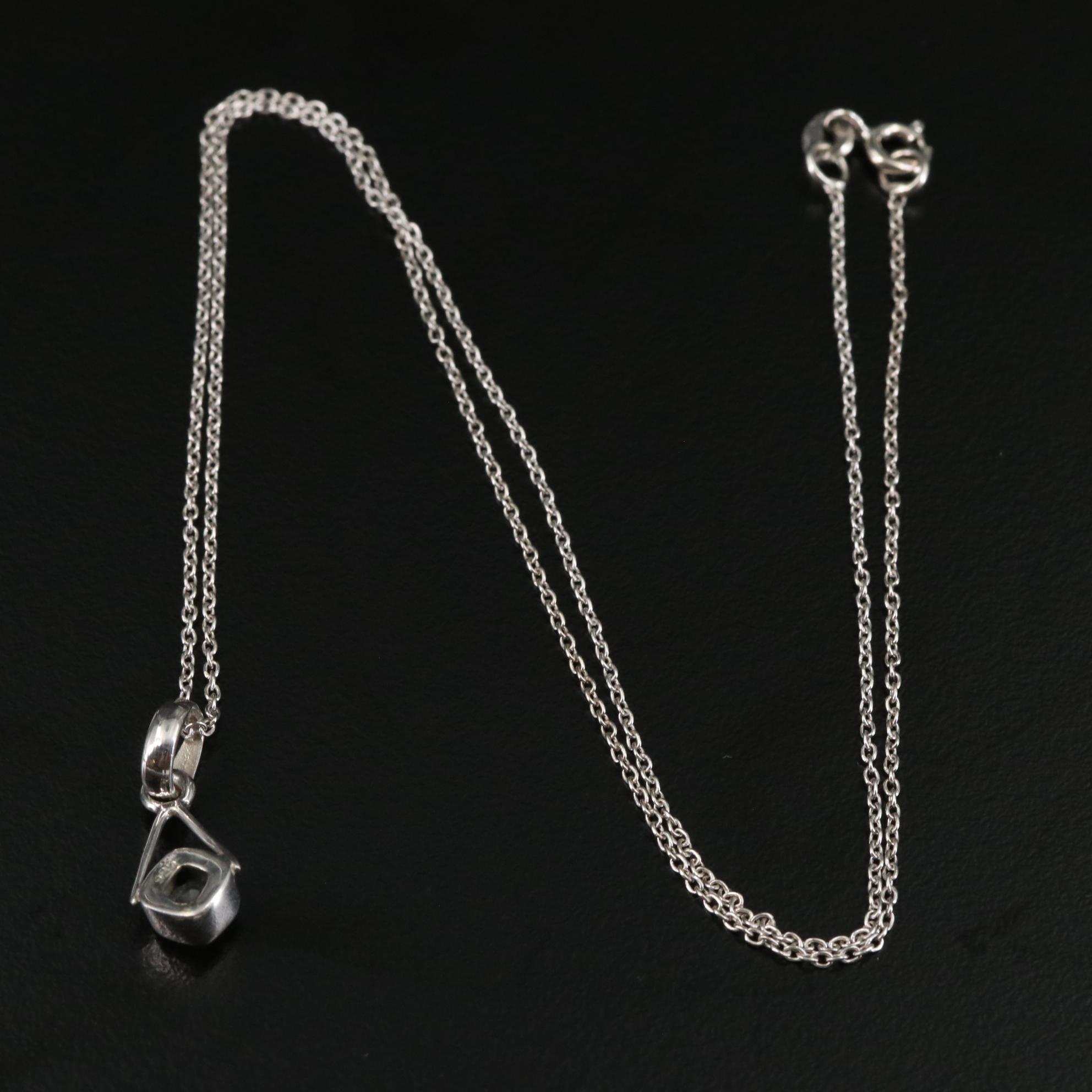 Sterling Blue Topaz Pendant Necklace