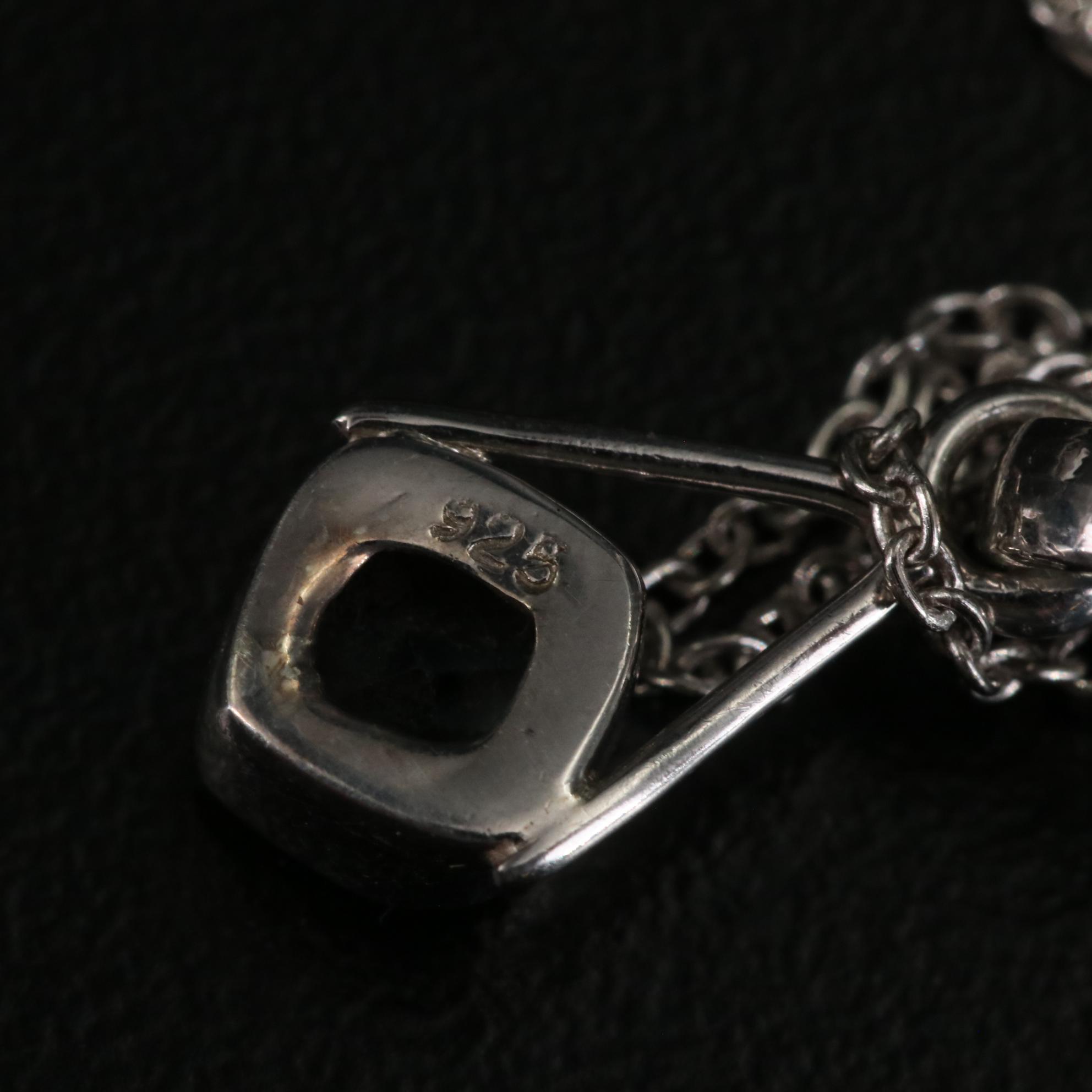 Sterling Blue Topaz Pendant Necklace