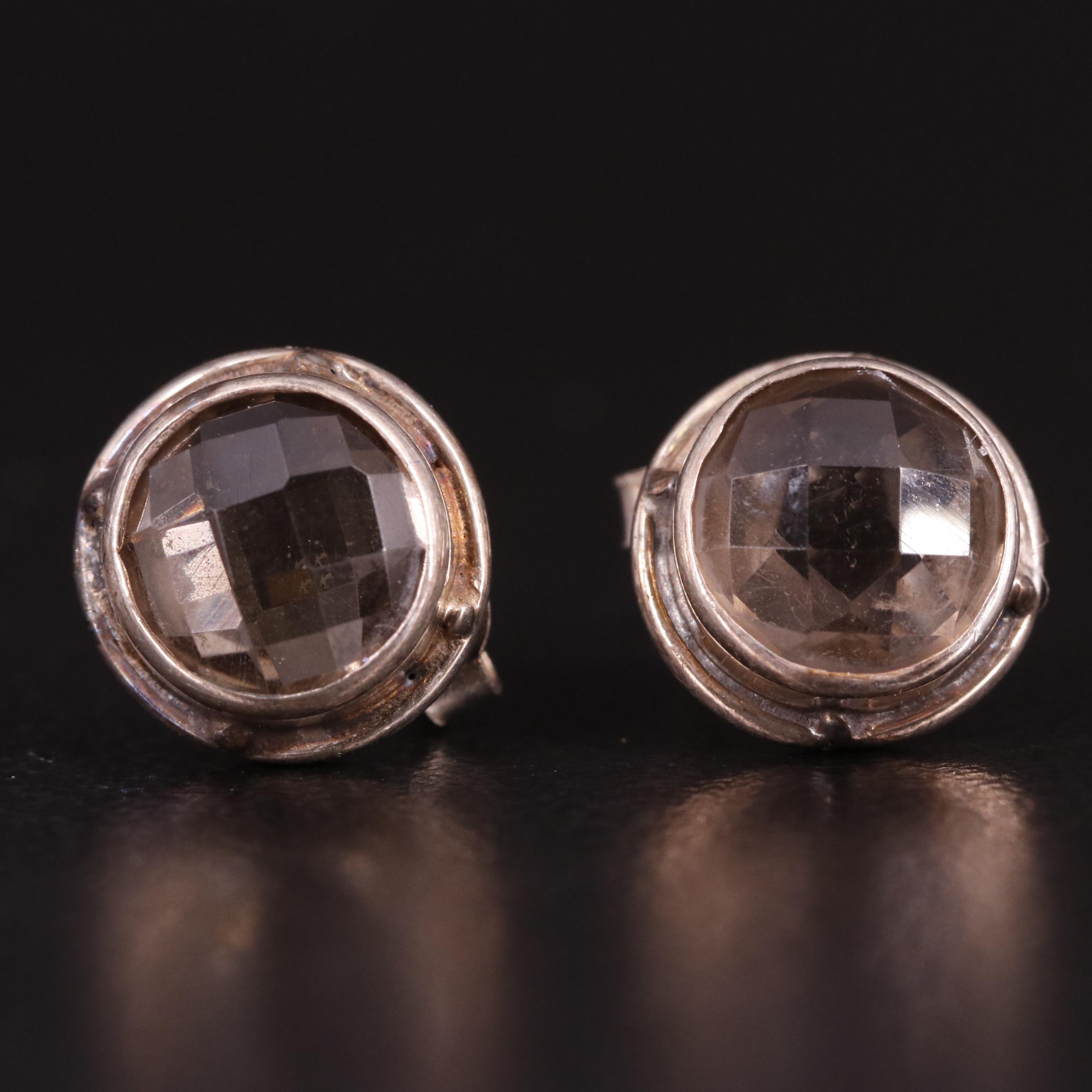 Sterling Amethyst Stud Earrings