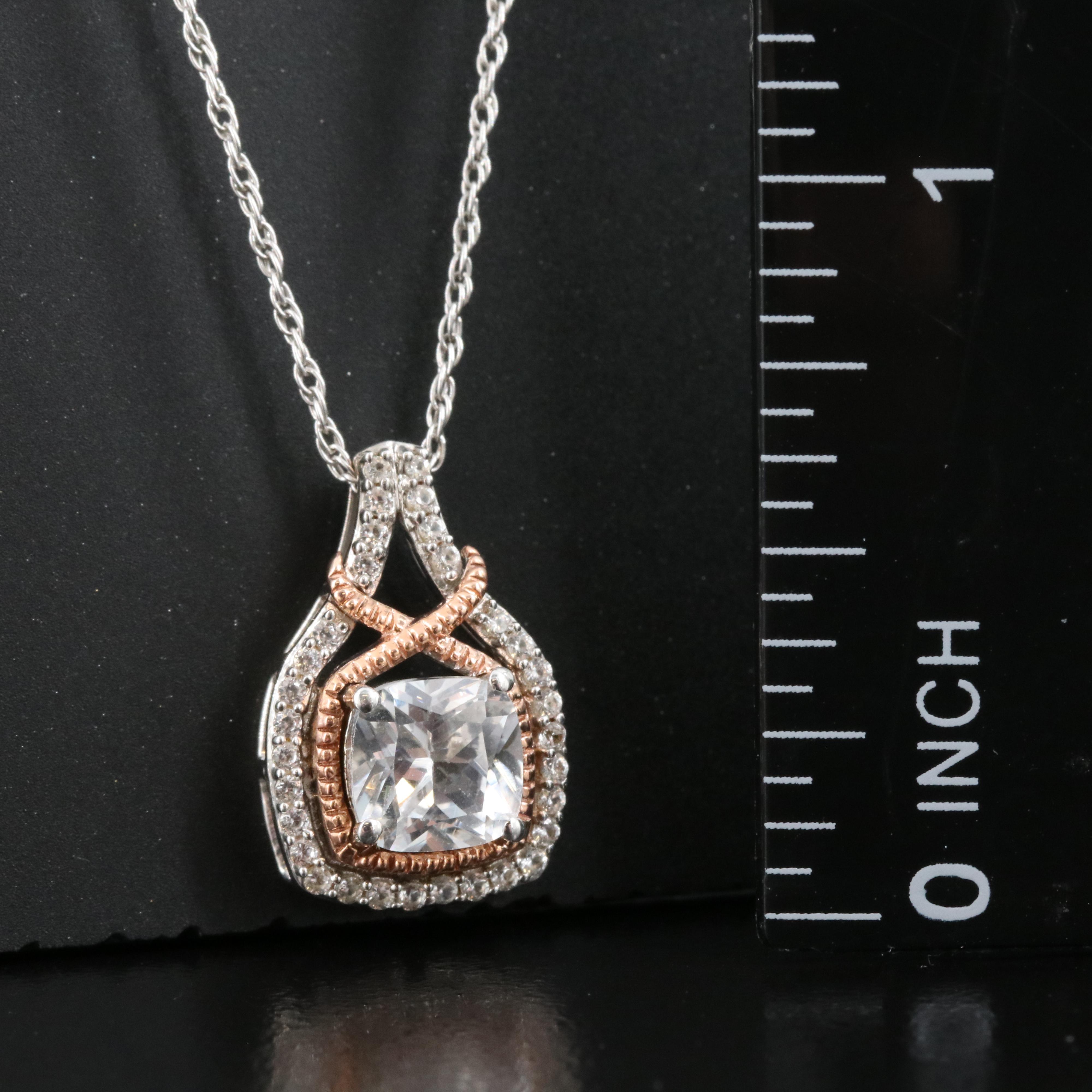 Sterling Sapphire Pendant Necklace