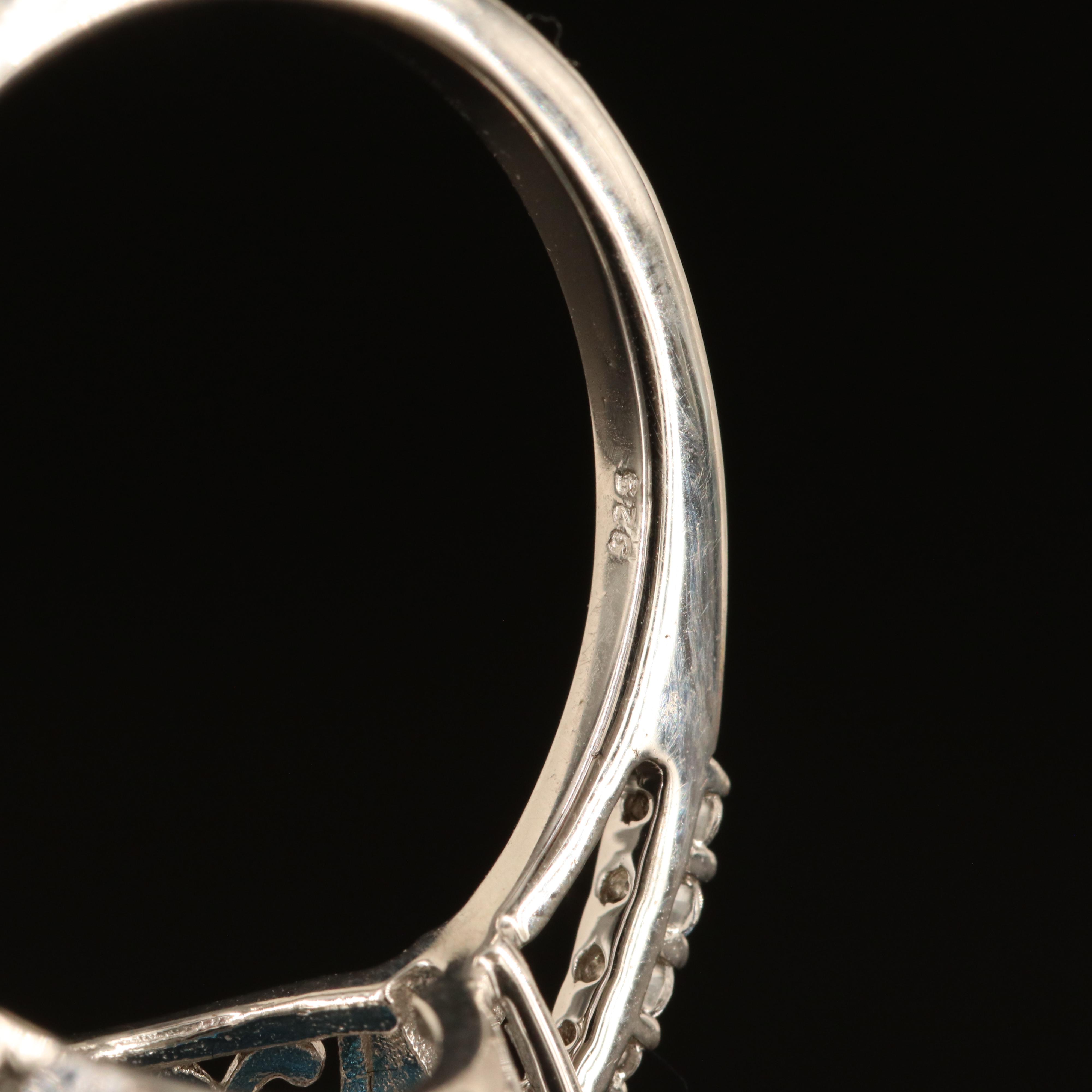 Sterling Topaz and White Sapphire Ring