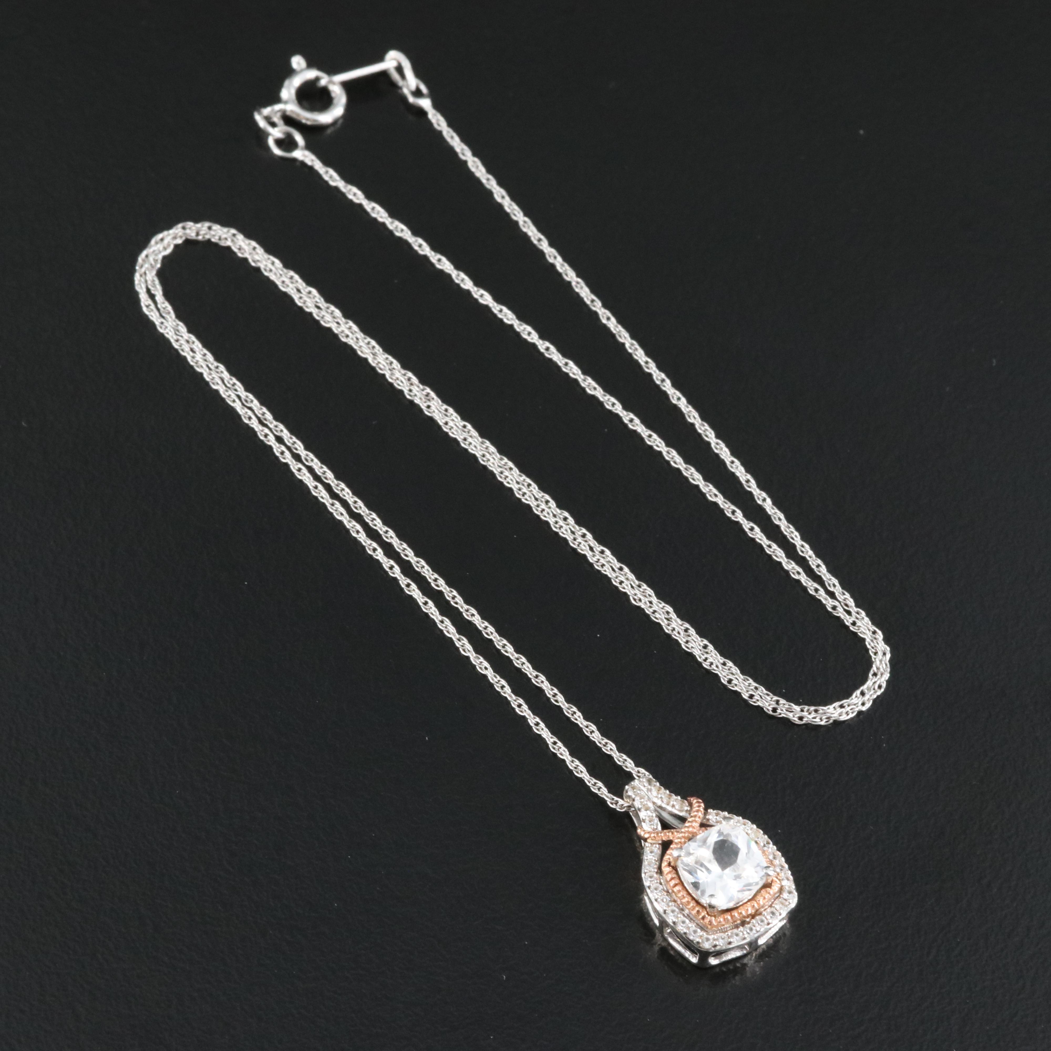 Sterling Sapphire Pendant Necklace