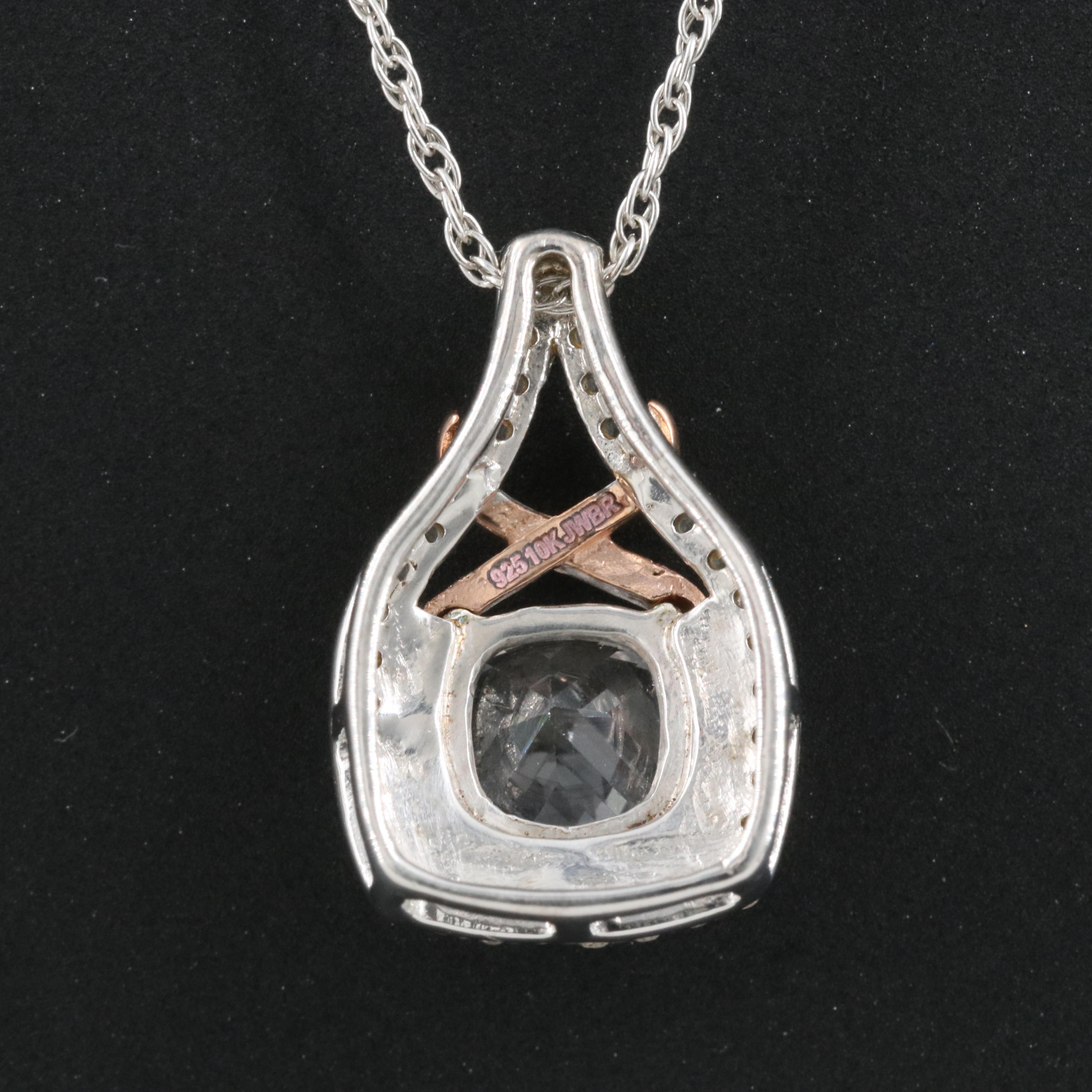 Sterling Sapphire Pendant Necklace