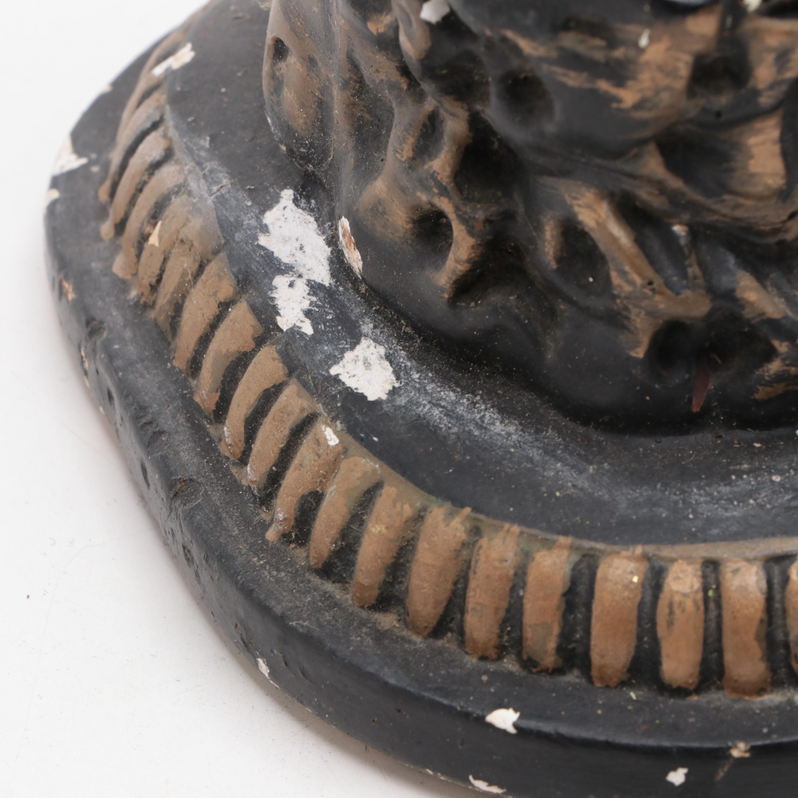 Asian Inspired Chalkware Figural Table Lamp