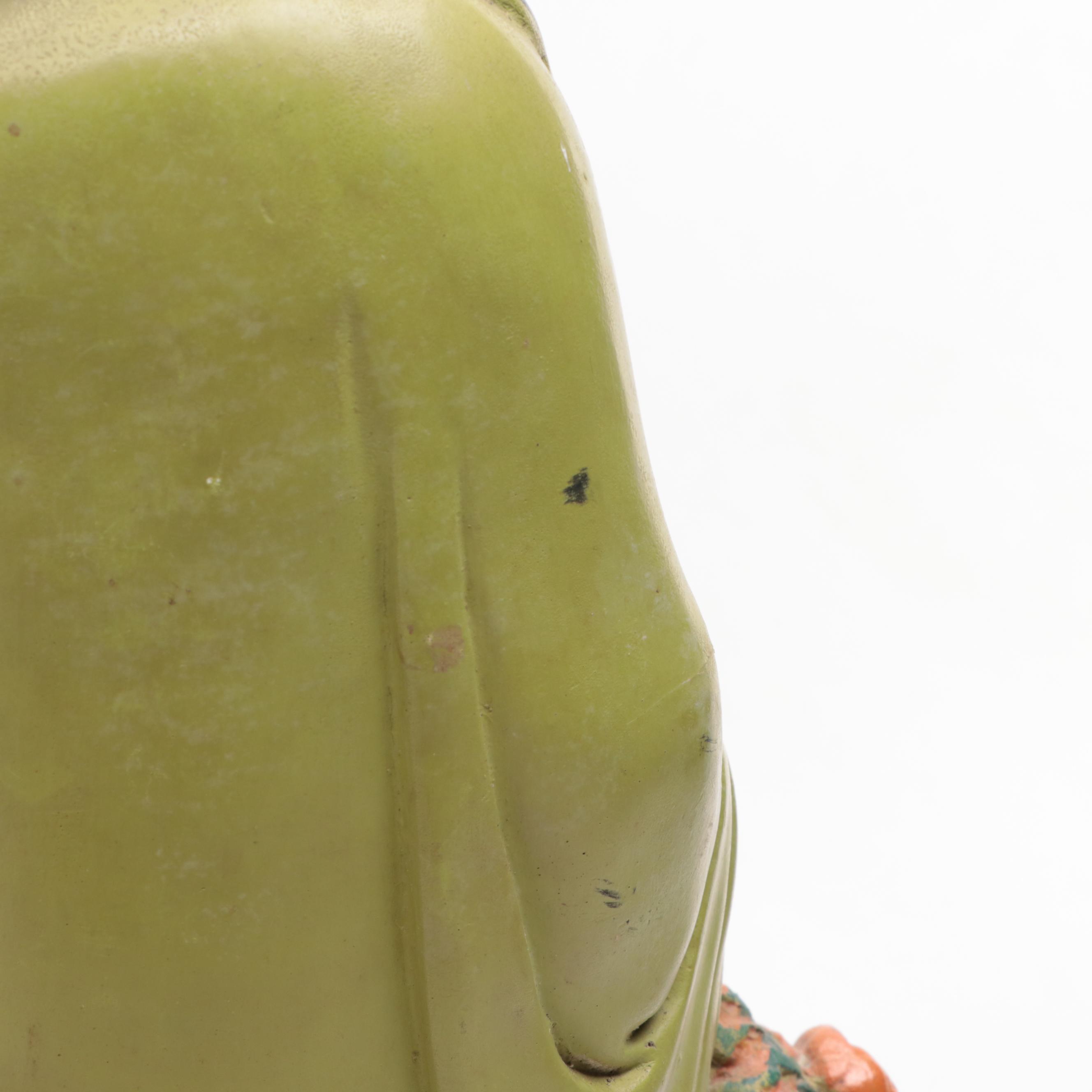 Asian Inspired Chalkware Figural Table Lamp