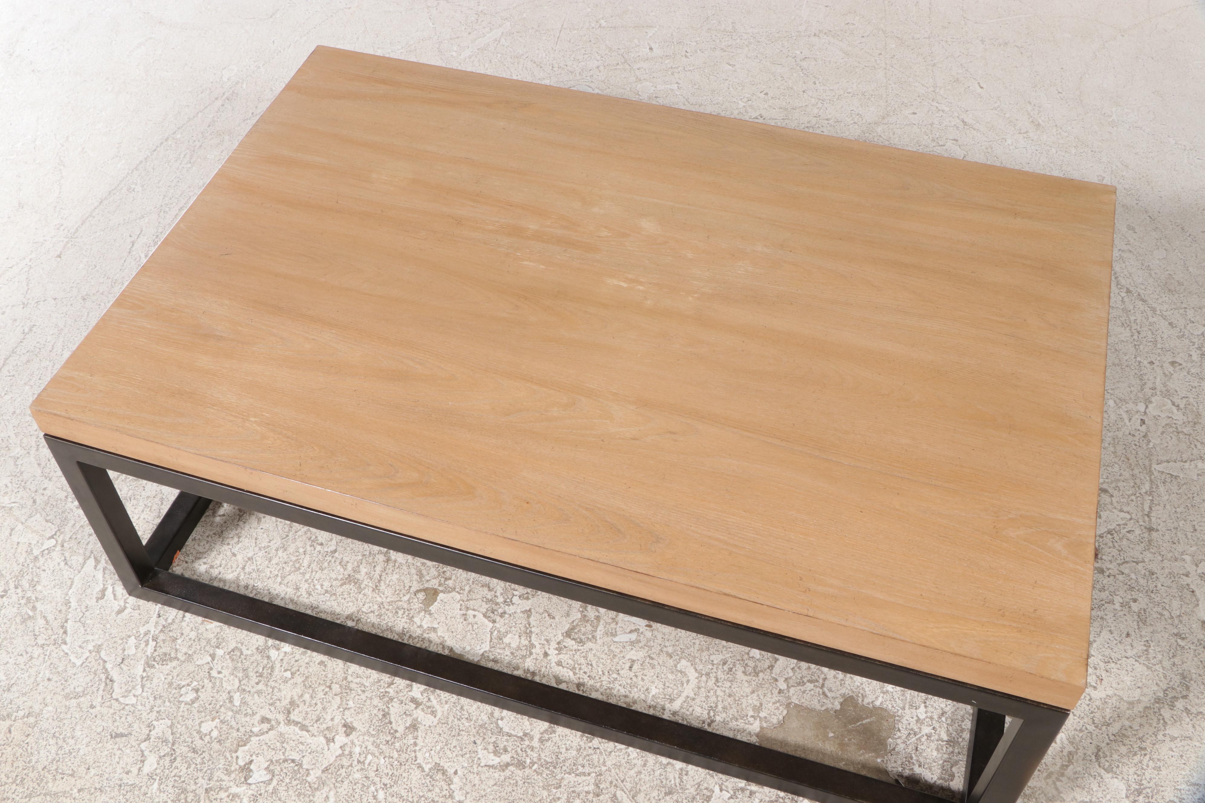 Lexington "Monterey Sands" Elm and Bronze-Patinated Metal Coffee Table