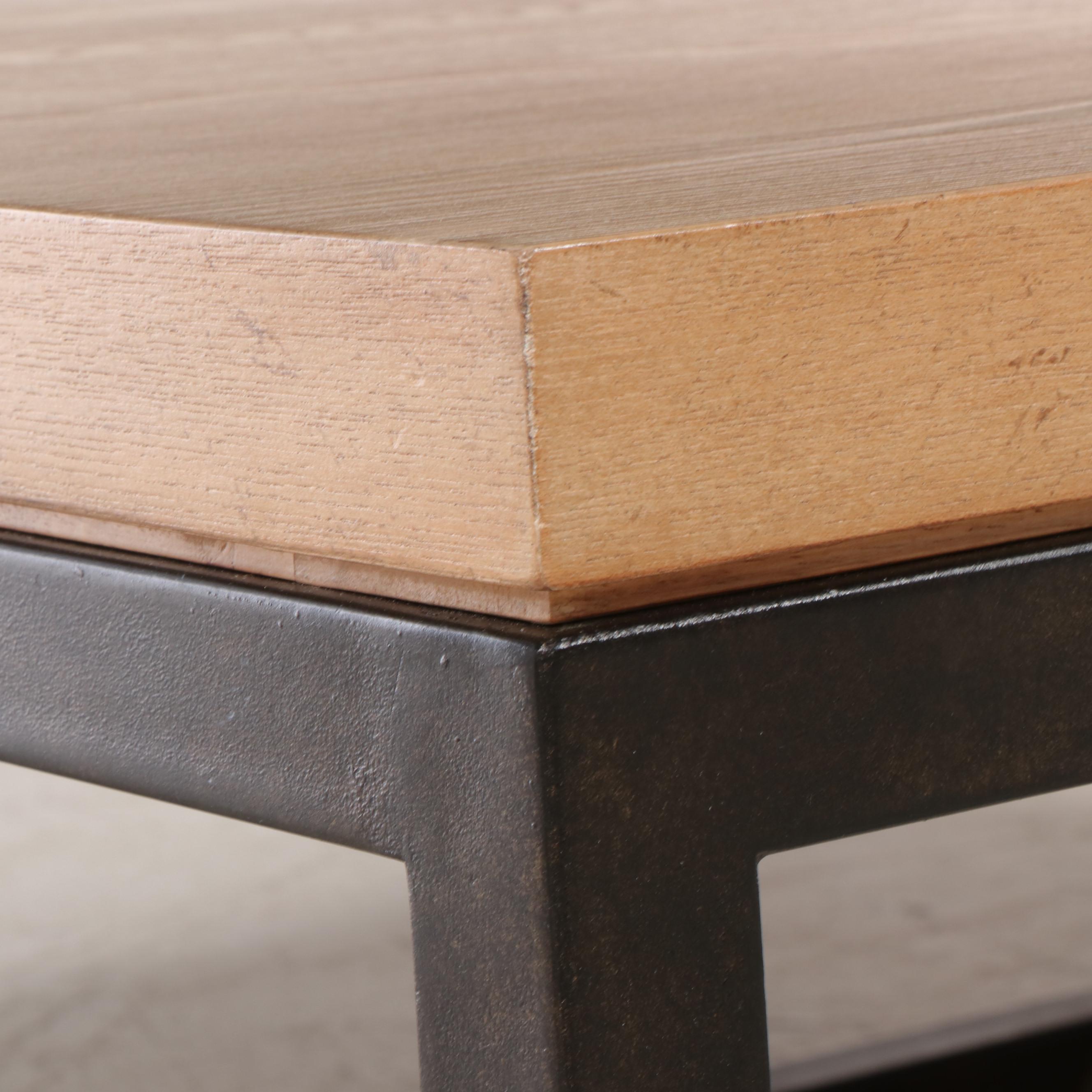 Lexington "Monterey Sands" Elm and Bronze-Patinated Metal Coffee Table