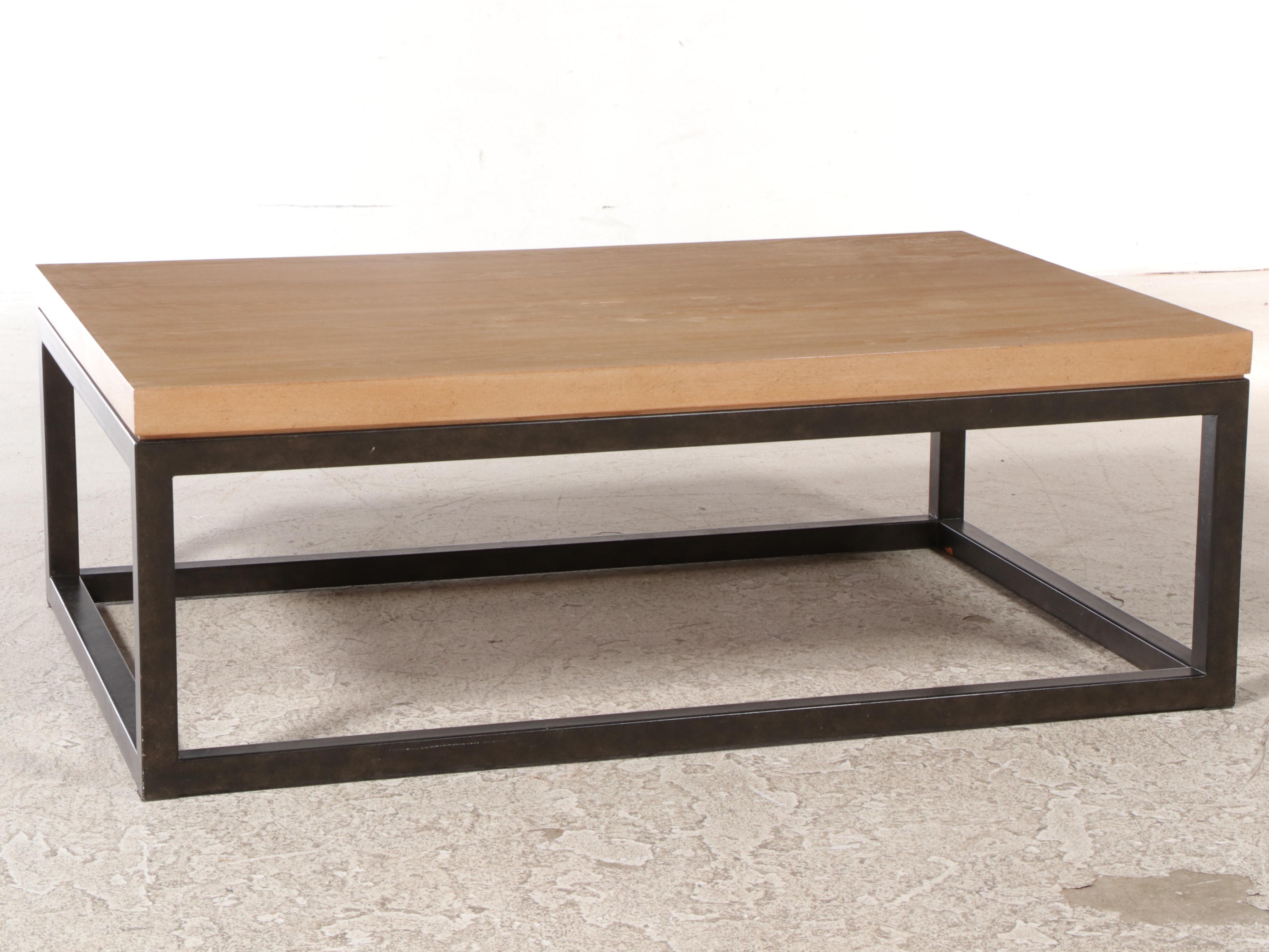 Lexington "Monterey Sands" Elm and Bronze-Patinated Metal Coffee Table