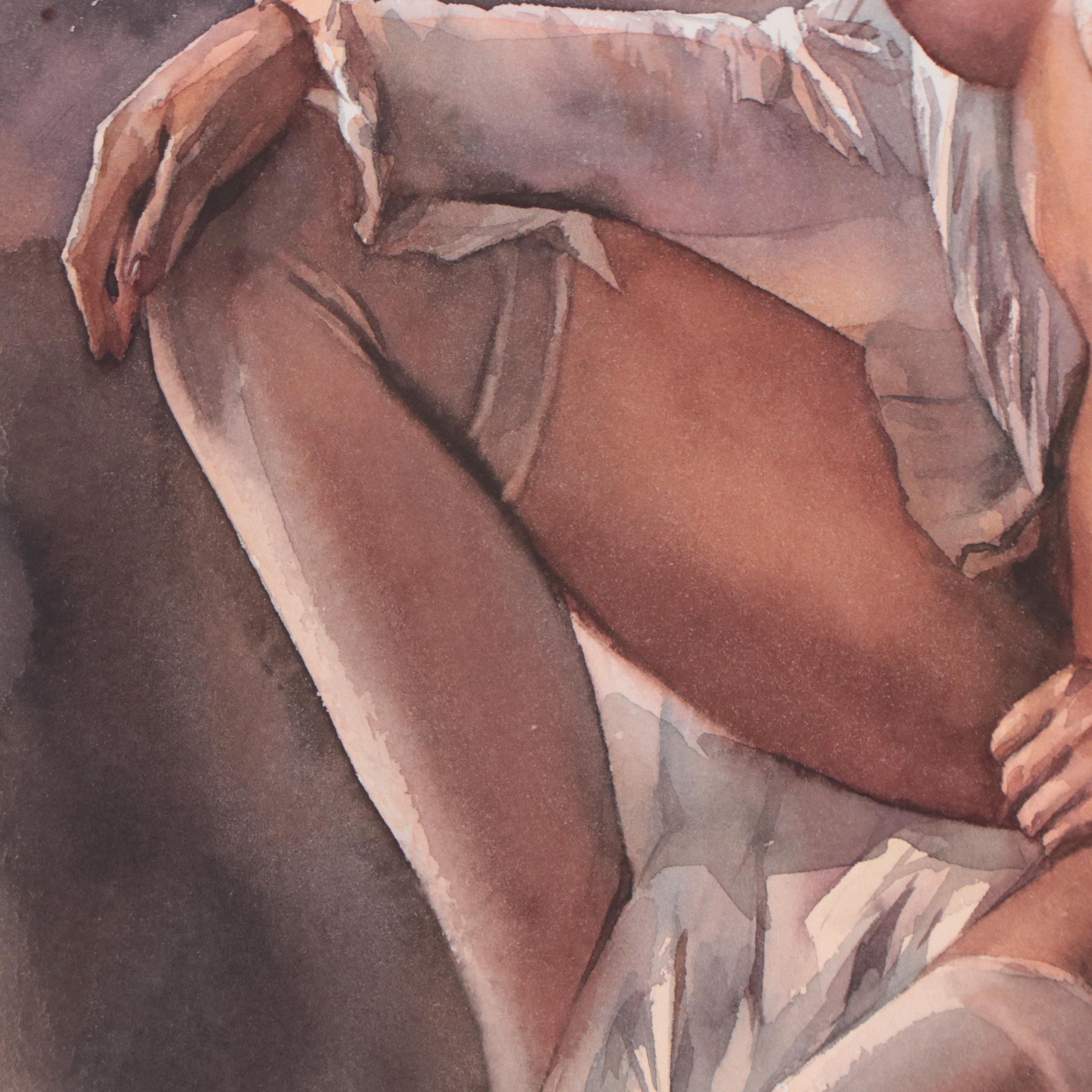 Anastasija Serdnova Watercolor Painting of Nude, 2021