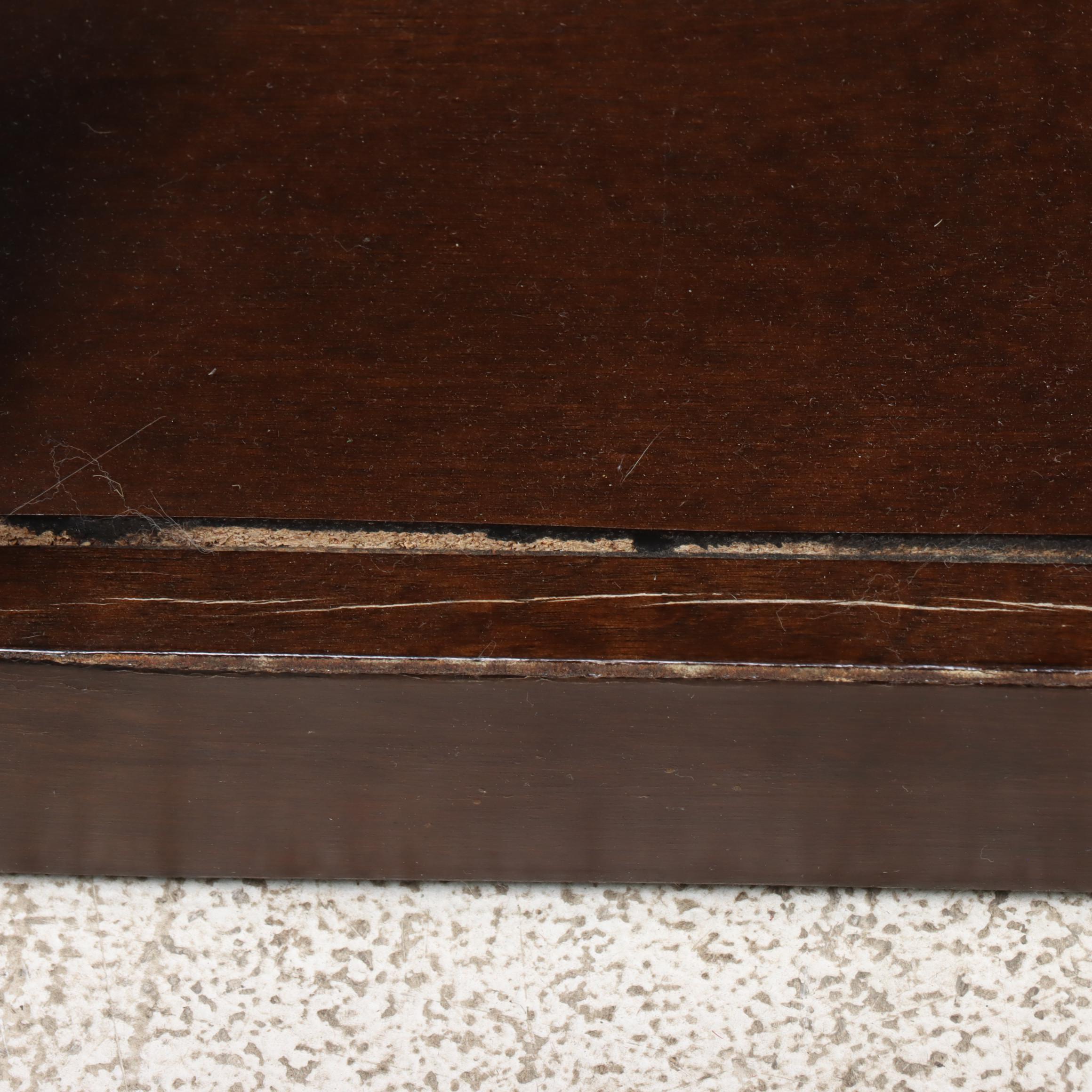 Pair of Standard Furniture "Bella" Faux-Marble Side Tables in Deep Brown Finish