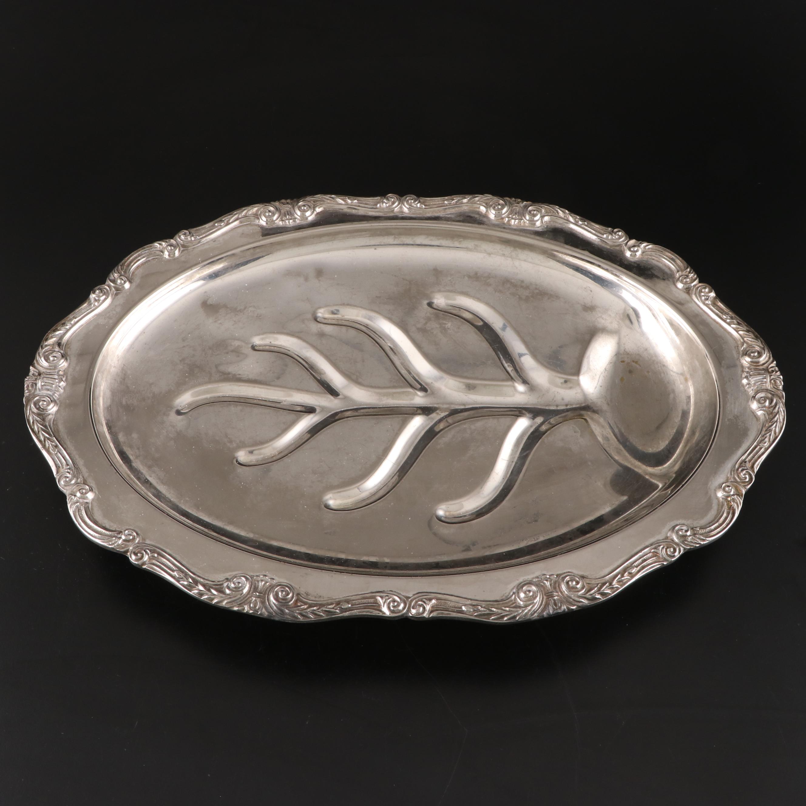 Rogers Bros "First Love" Silver Plate Flatware with Silver Plate Serveware