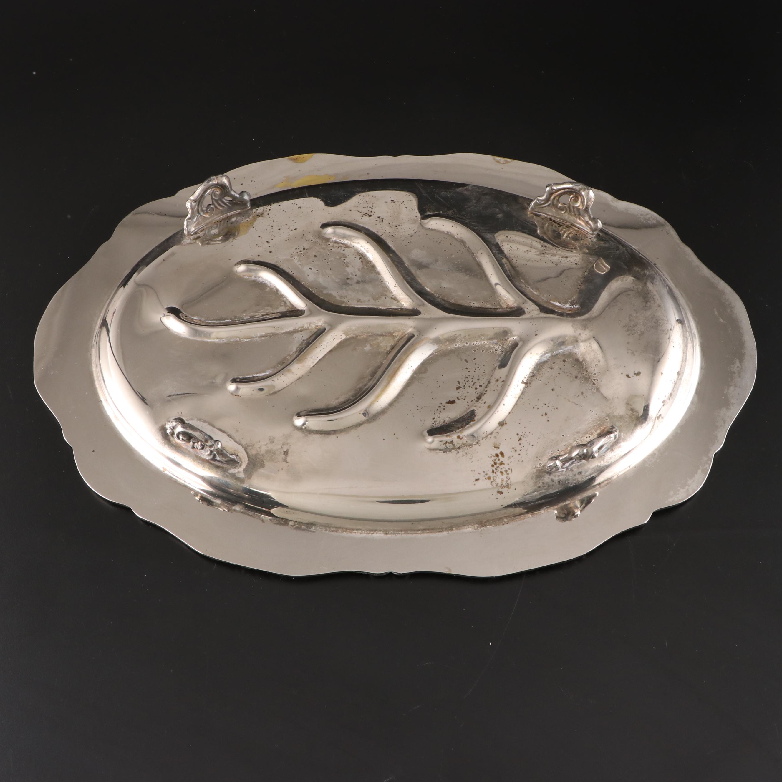 Rogers Bros "First Love" Silver Plate Flatware with Silver Plate Serveware