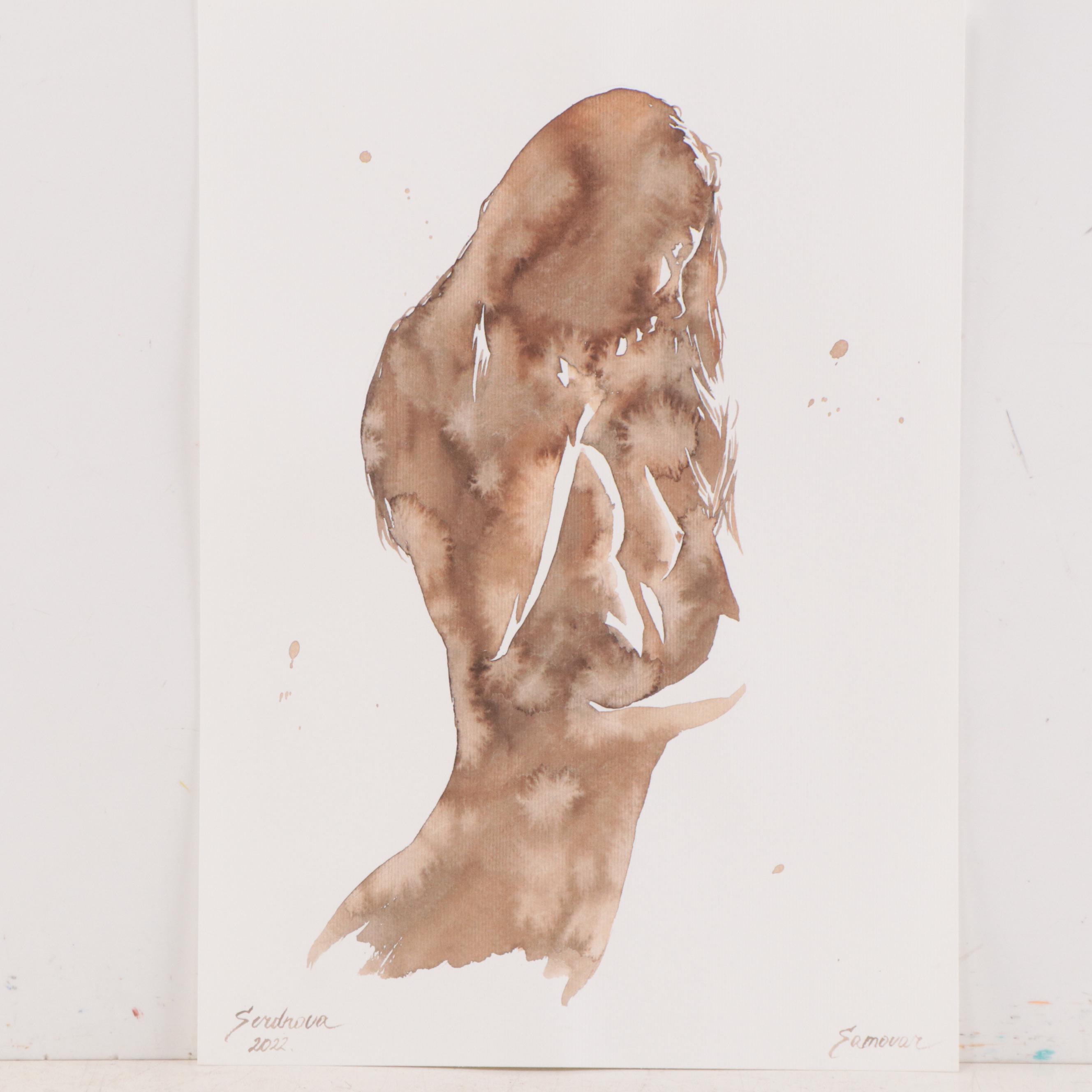 Watercolor Painting of Nude, 2022