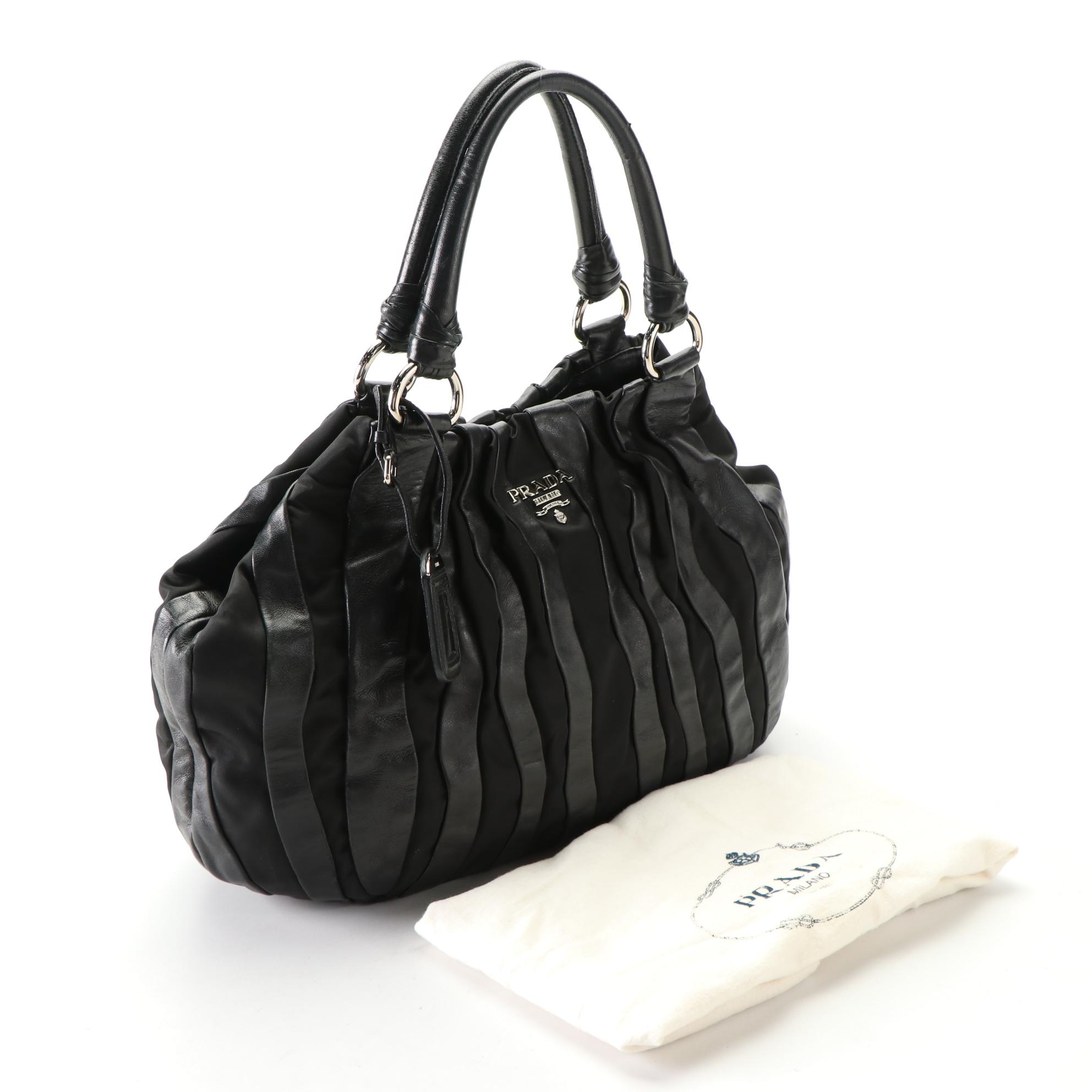 Prada Leather and Nylon Handbag