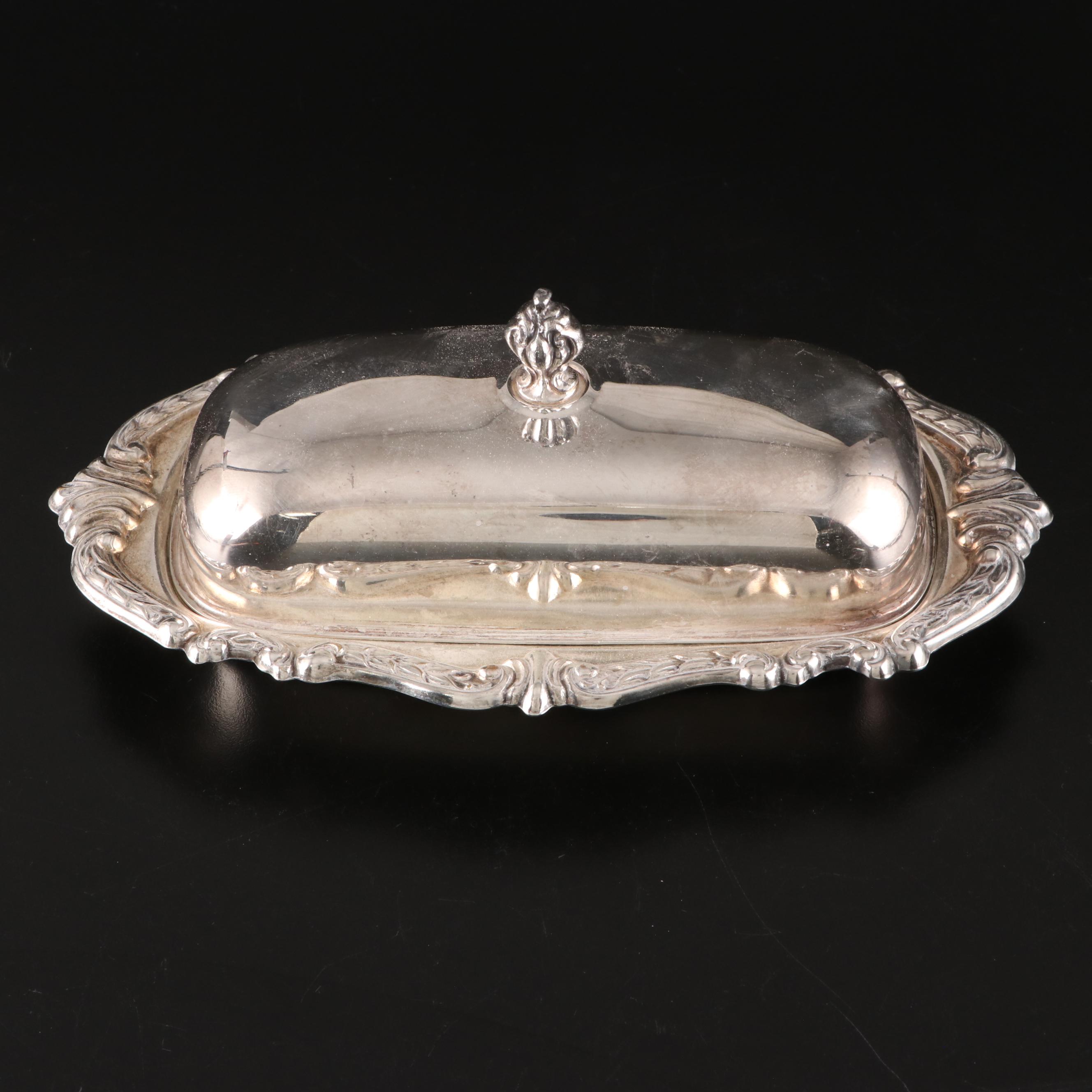 Rogers Bros "First Love" Silver Plate Flatware with Silver Plate Serveware