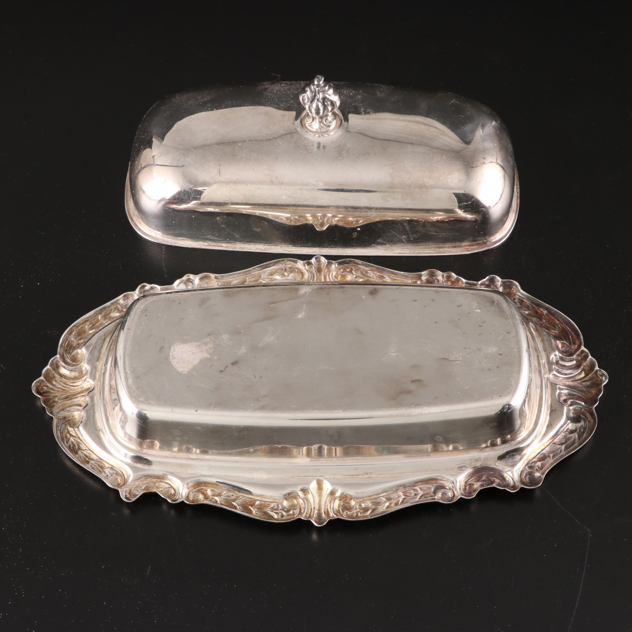 Rogers Bros "First Love" Silver Plate Flatware with Silver Plate Serveware