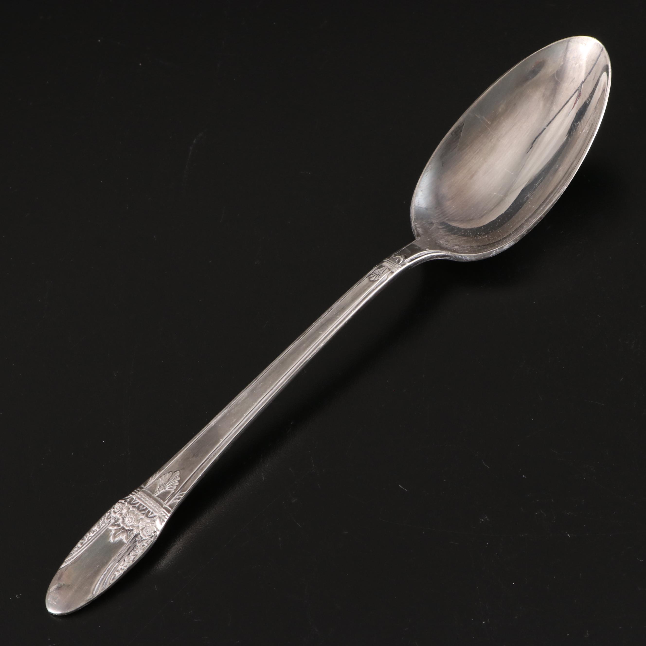 Rogers Bros "First Love" Silver Plate Flatware with Silver Plate Serveware