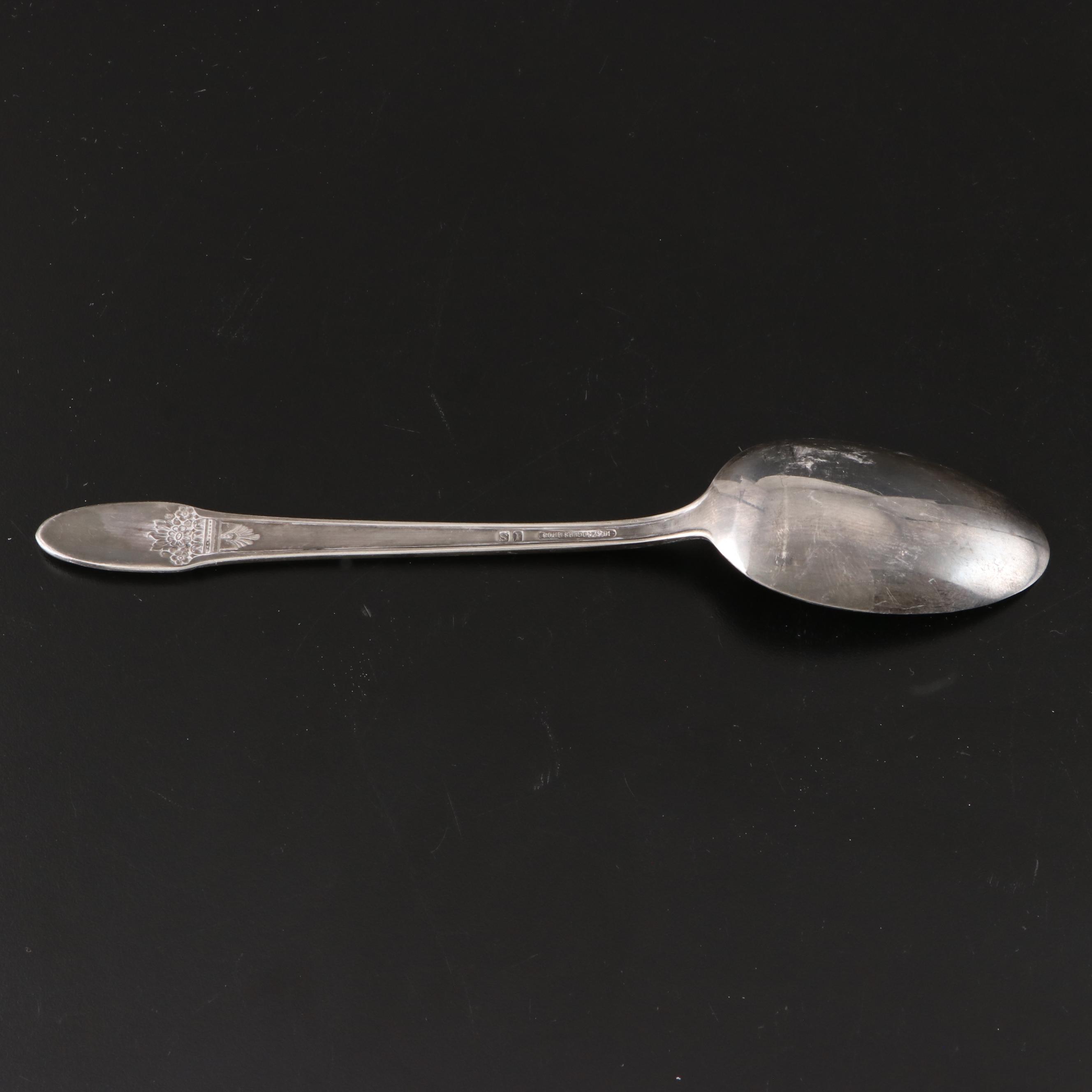 Rogers Bros "First Love" Silver Plate Flatware with Silver Plate Serveware