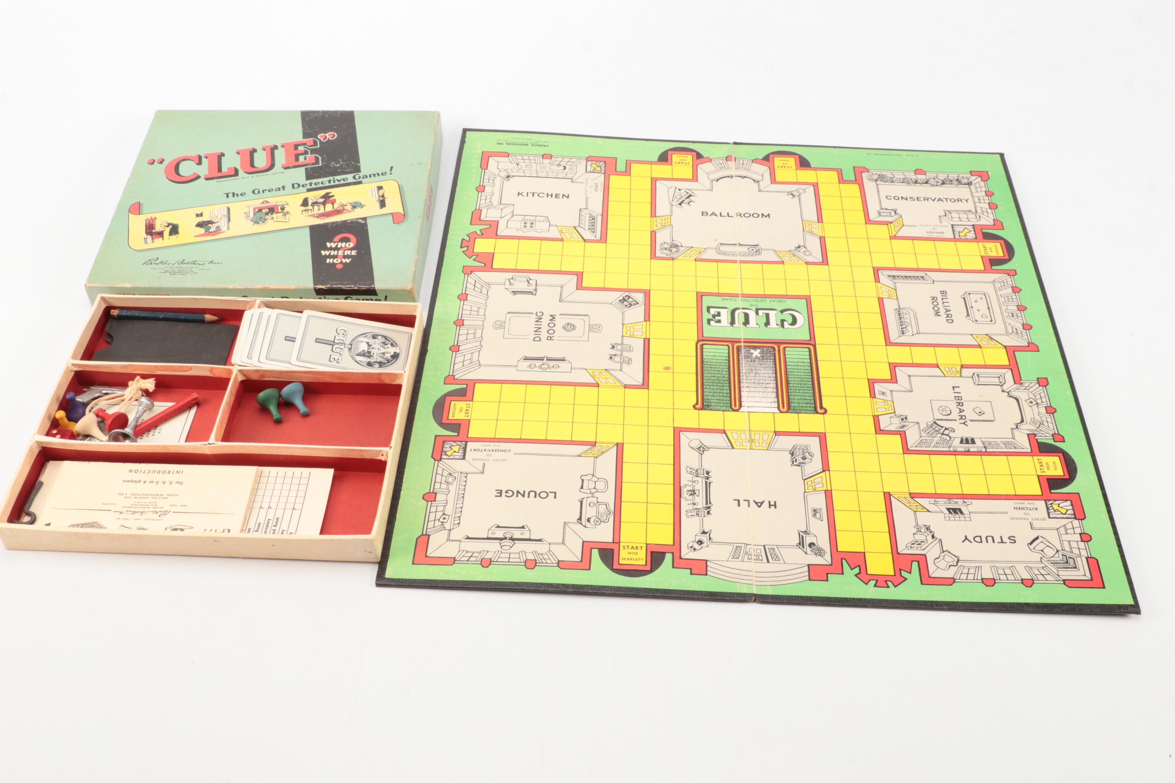 Clue, with Bingo, Password and More Board Games, Mid–Late 20th Century