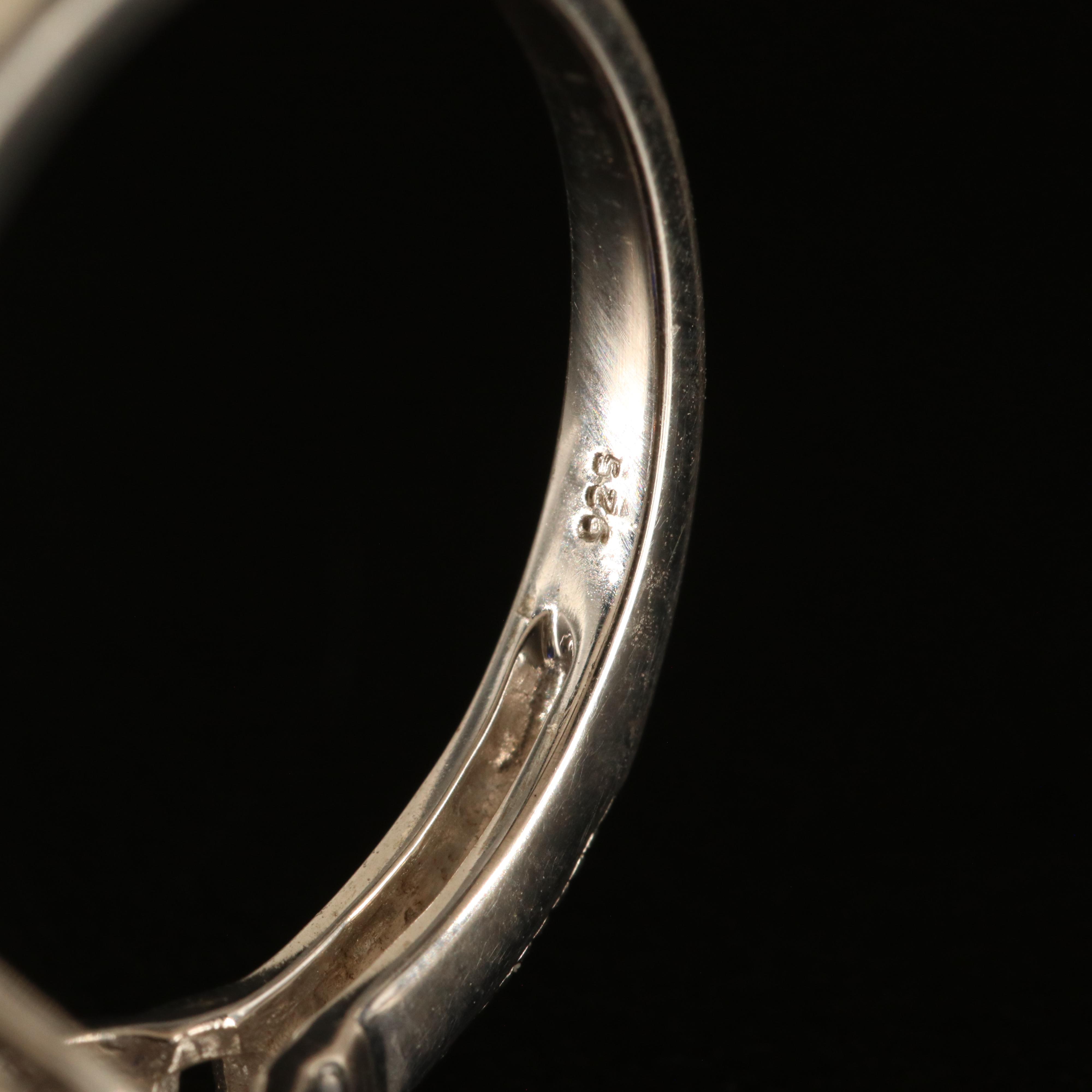 Sterling Sapphire and White Sapphire Ring