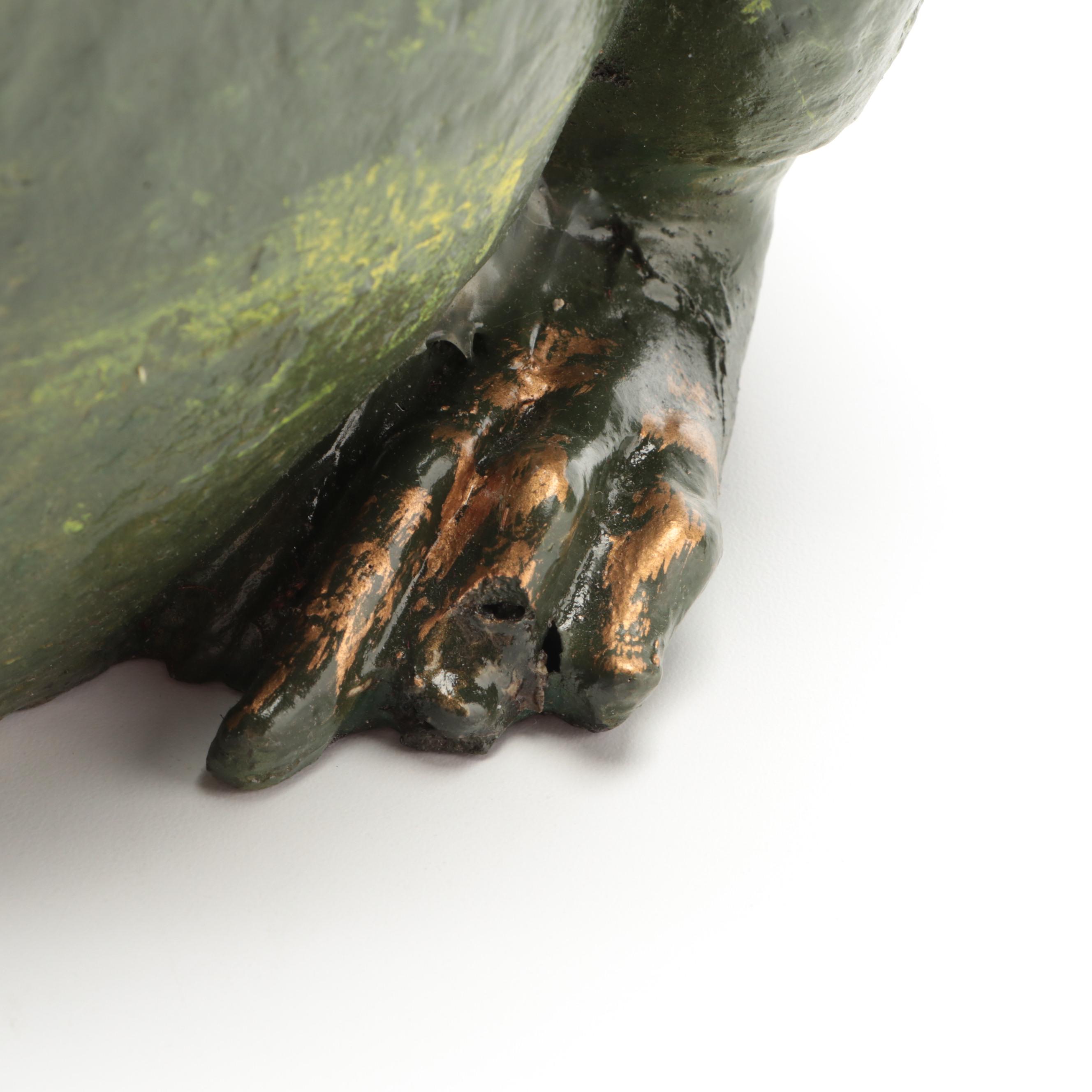 Hand-Painted Composite Toad Sculpture