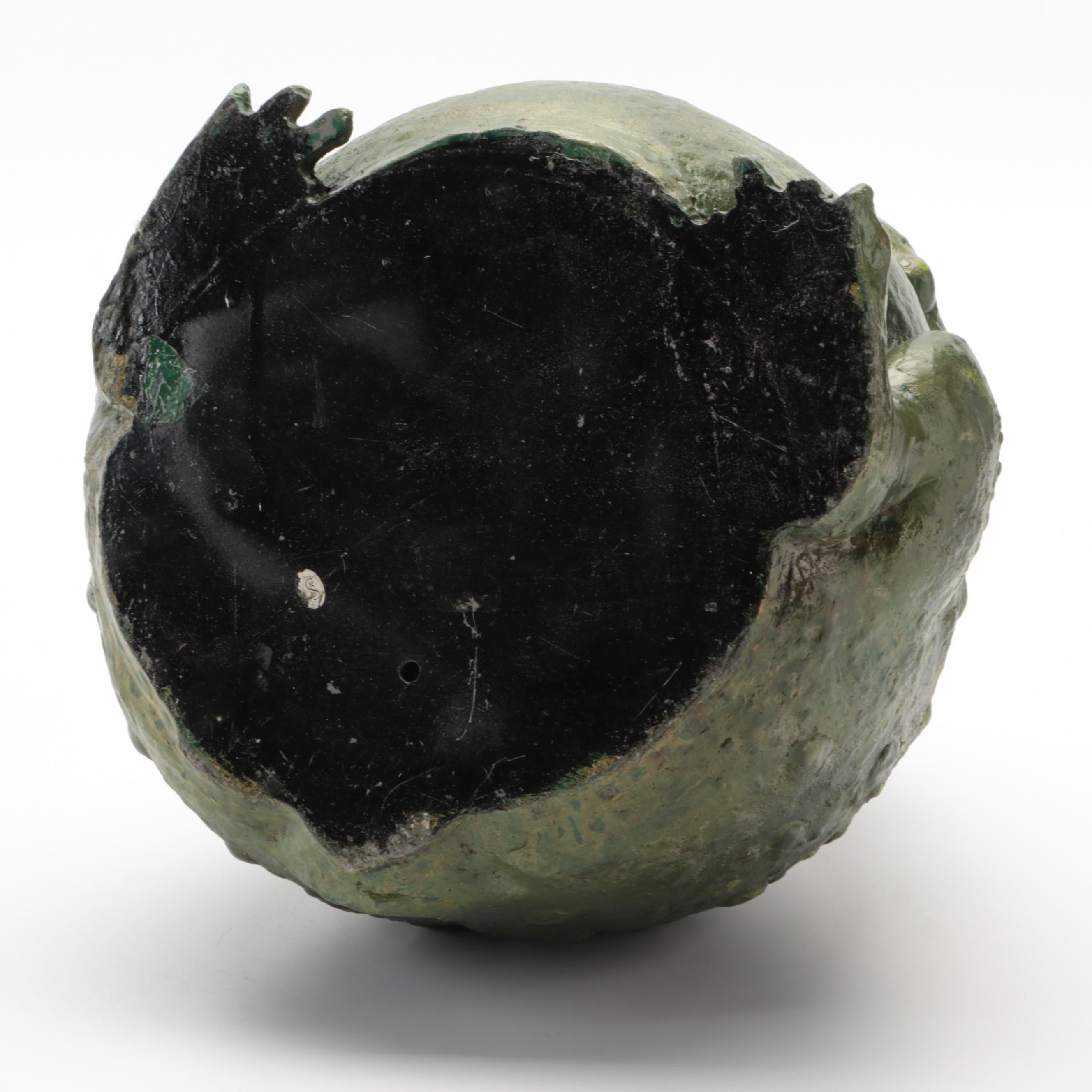 Hand-Painted Composite Toad Sculpture