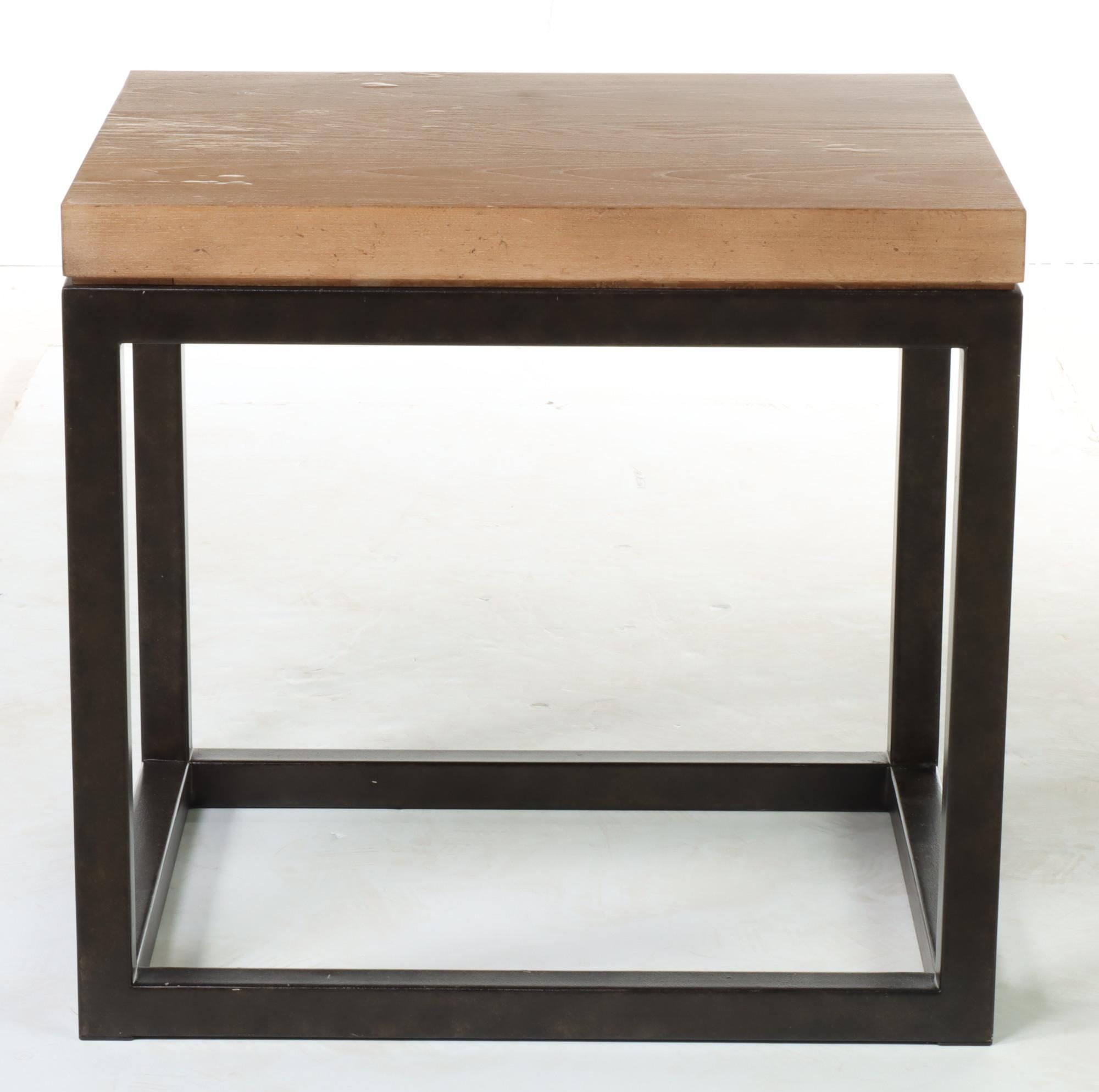 Lexington "Monterey Sands" Elm and Bronze-Patinated Metal Side Table