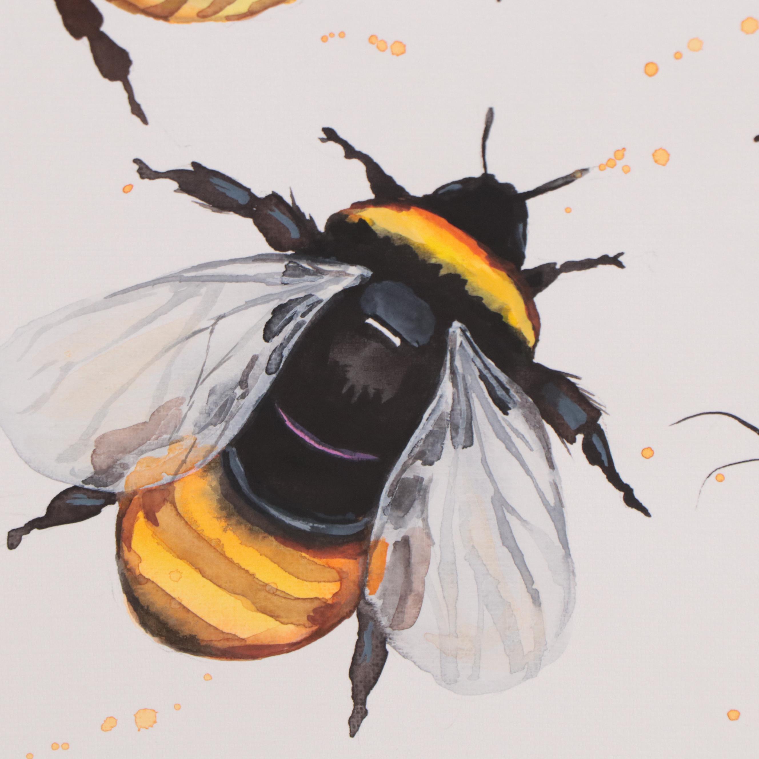 Anne Gorywine Watercolor Painting of Bees, 21st Century
