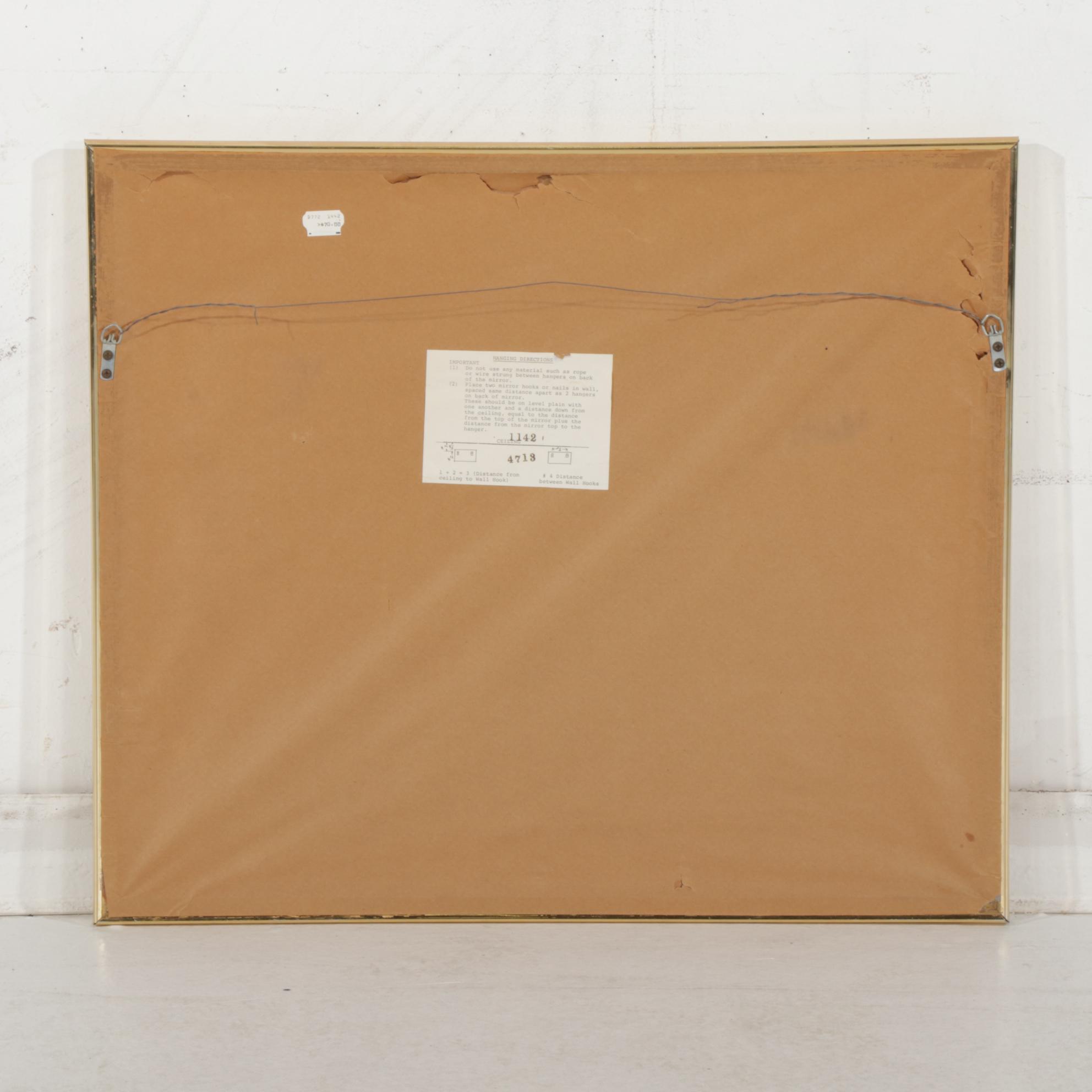 European City Street Scene Oil Painting In Mirrored Frame, Late 20th Century