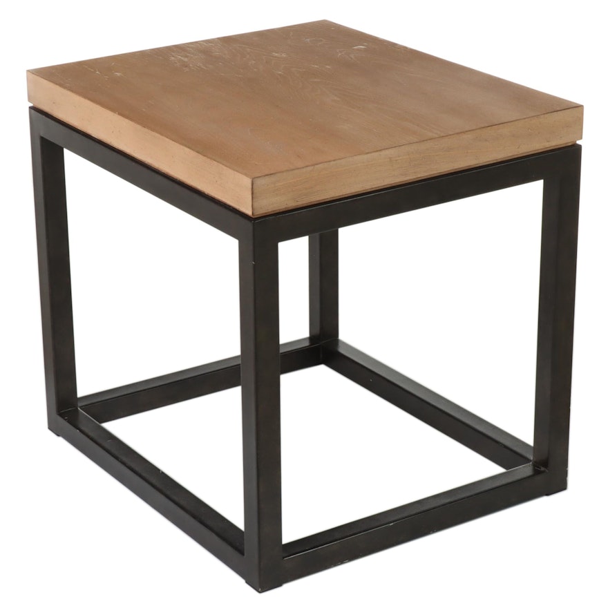 Lexington "Monterey Sands" Elm and Bronze-Patinated Metal Side Table