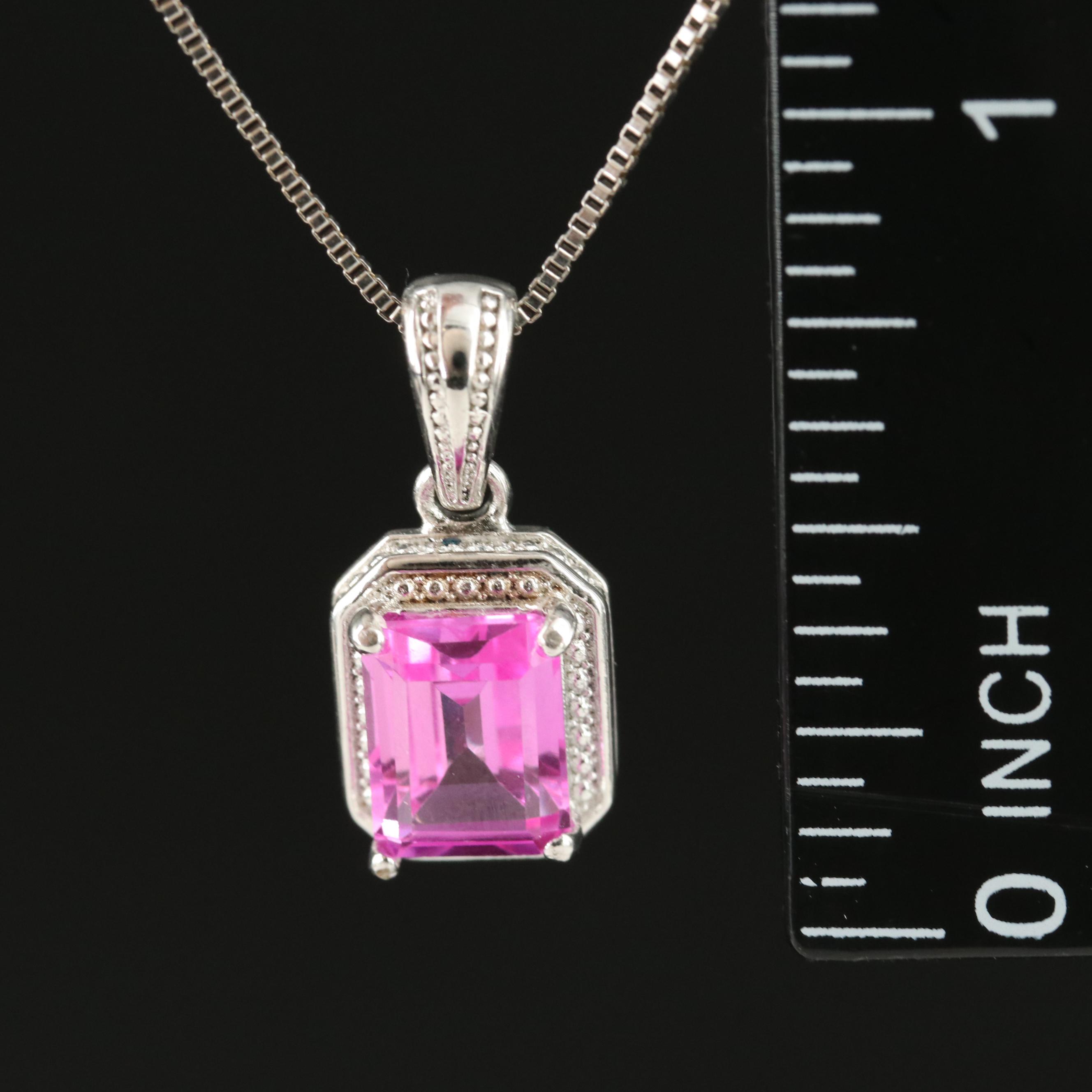 Sterling Sapphire Pendant Necklace