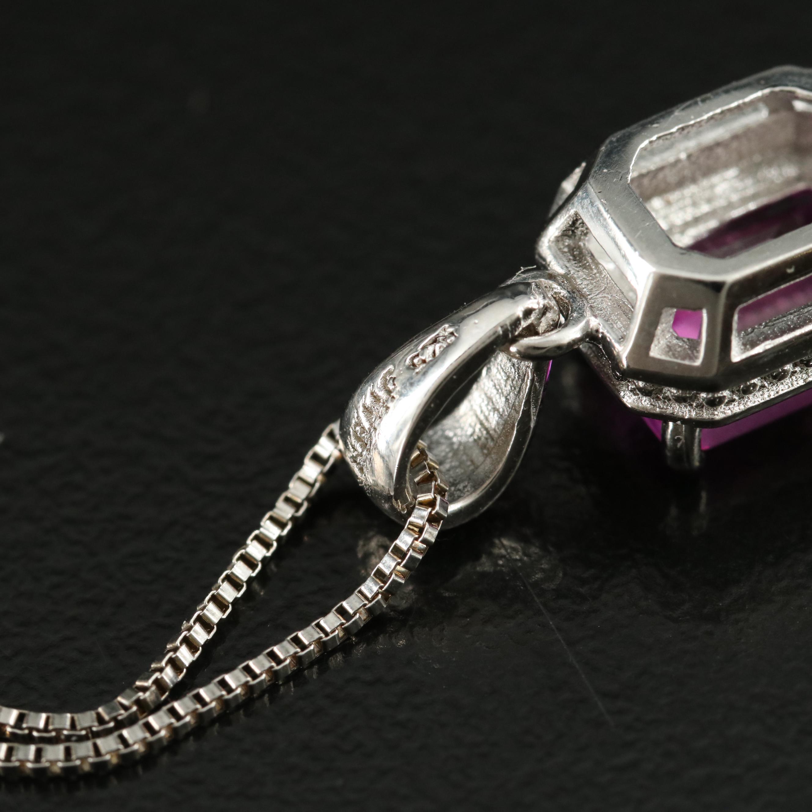 Sterling Sapphire Pendant Necklace