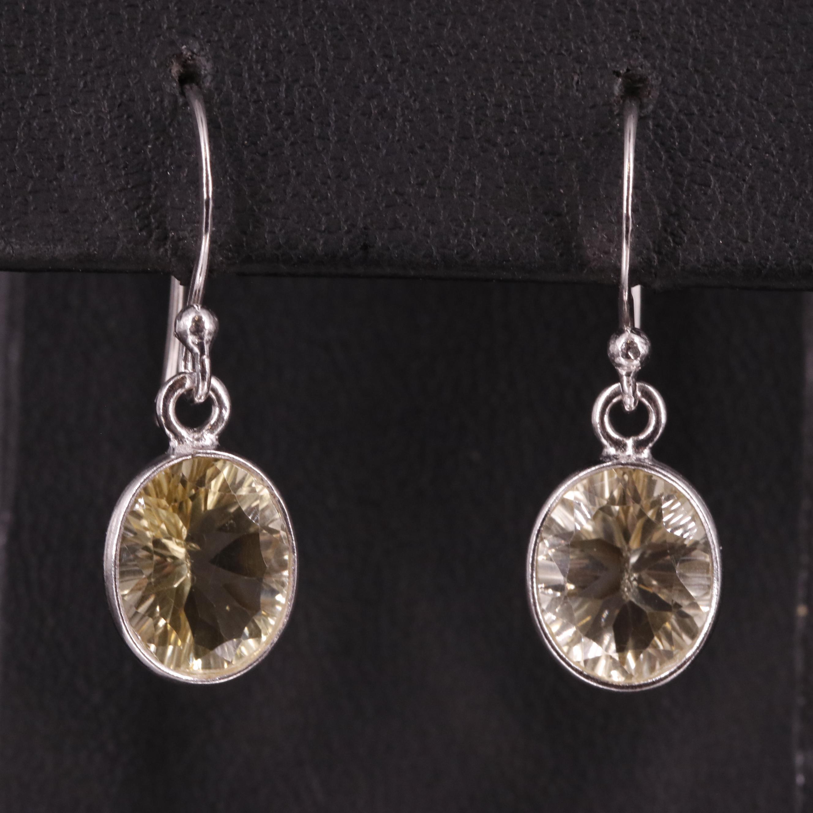 Sterling Citrine Drop Earrings