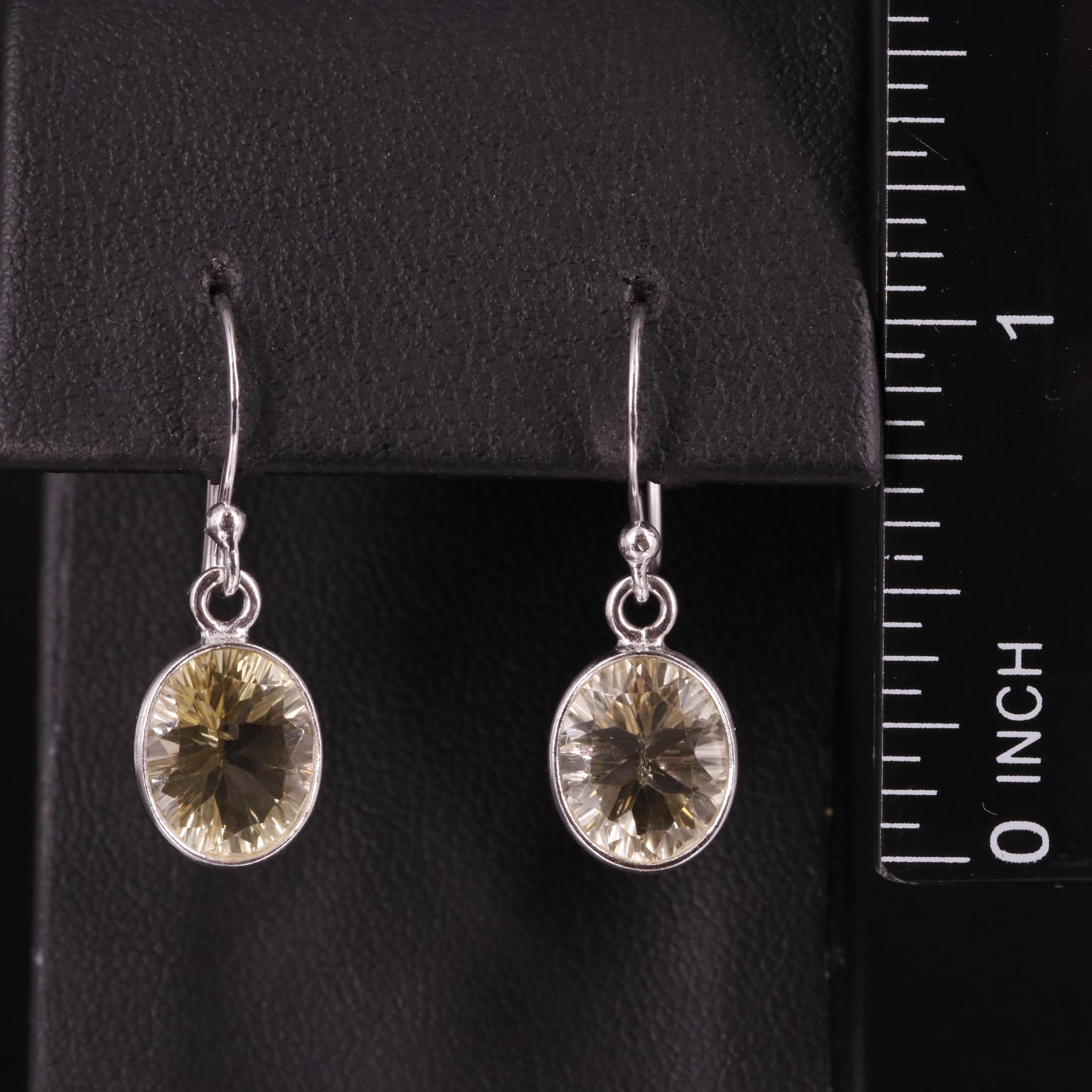 Sterling Citrine Drop Earrings