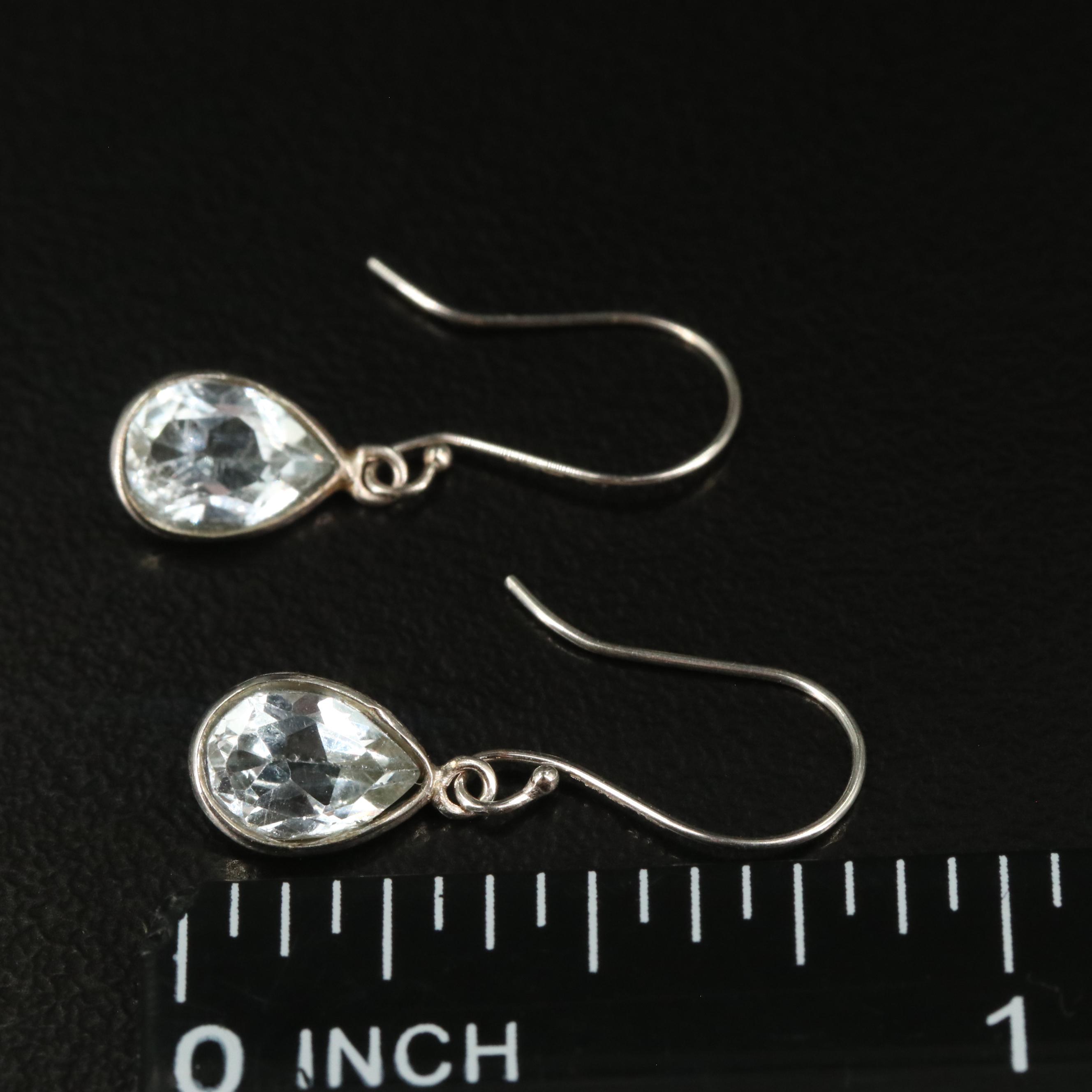 14K Blue Topaz Drop Earrings