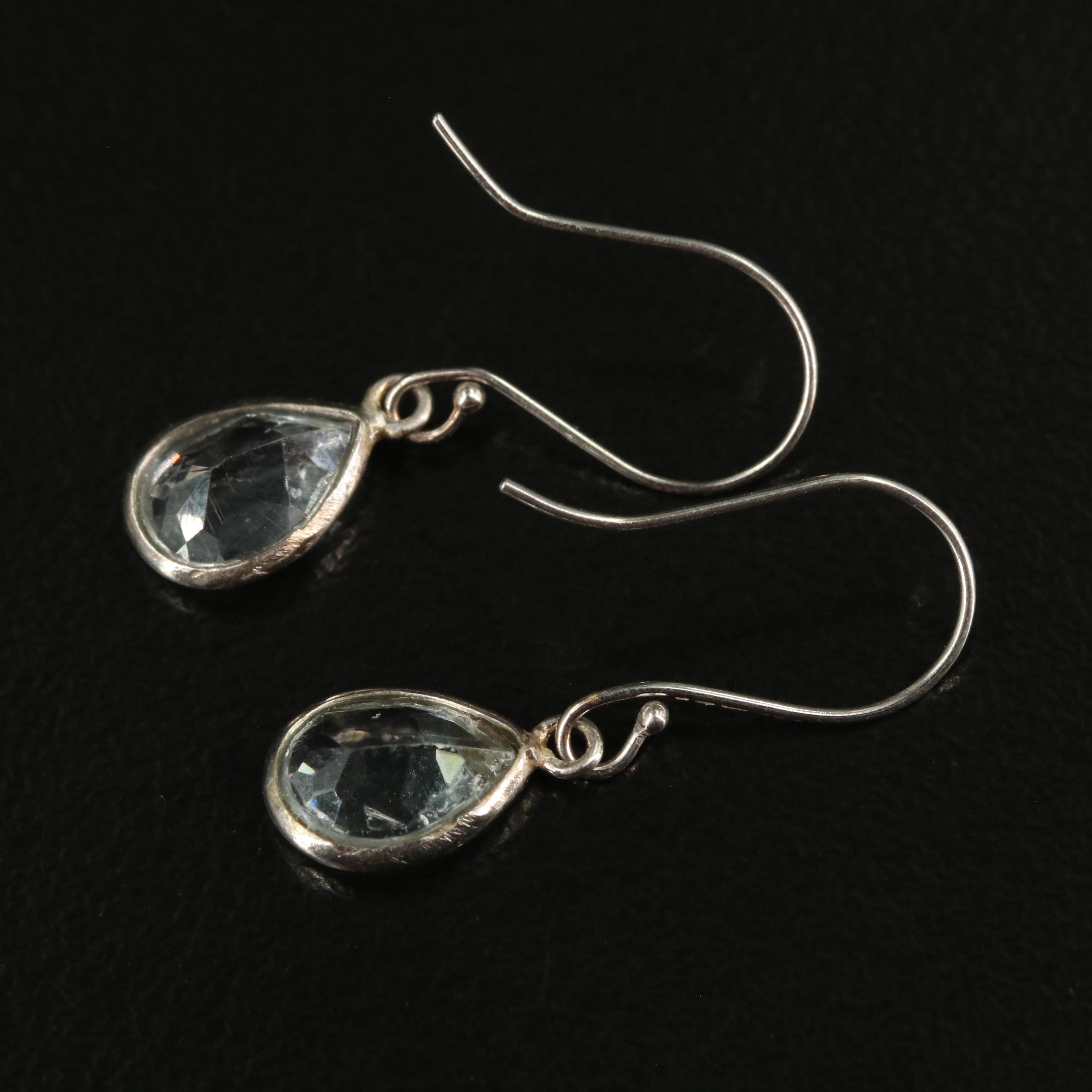 14K Blue Topaz Drop Earrings