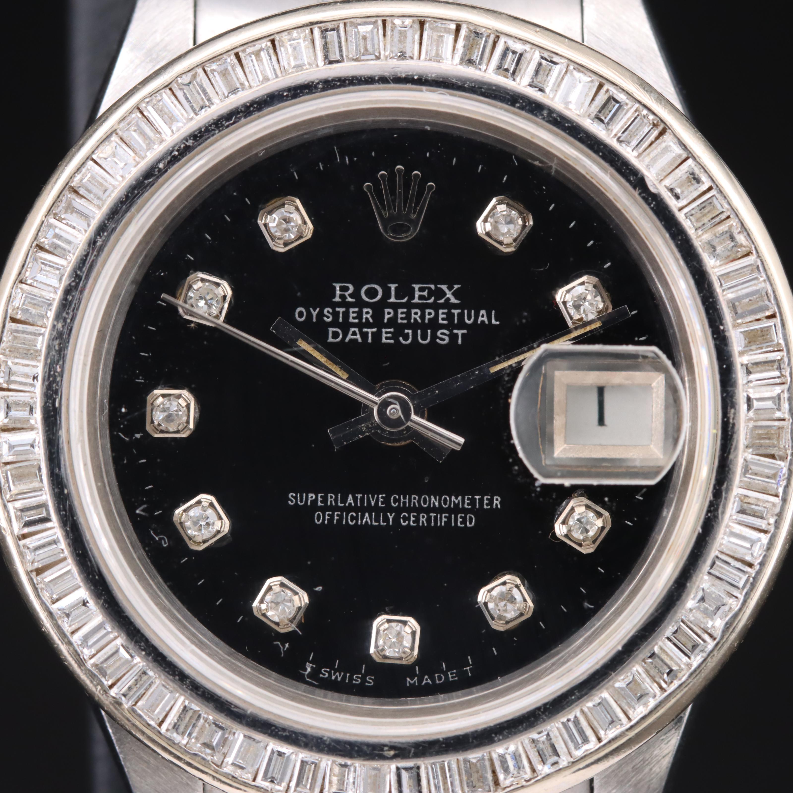 1983 Rolex Custom Diamond Dial and Bezel Datejust Watch