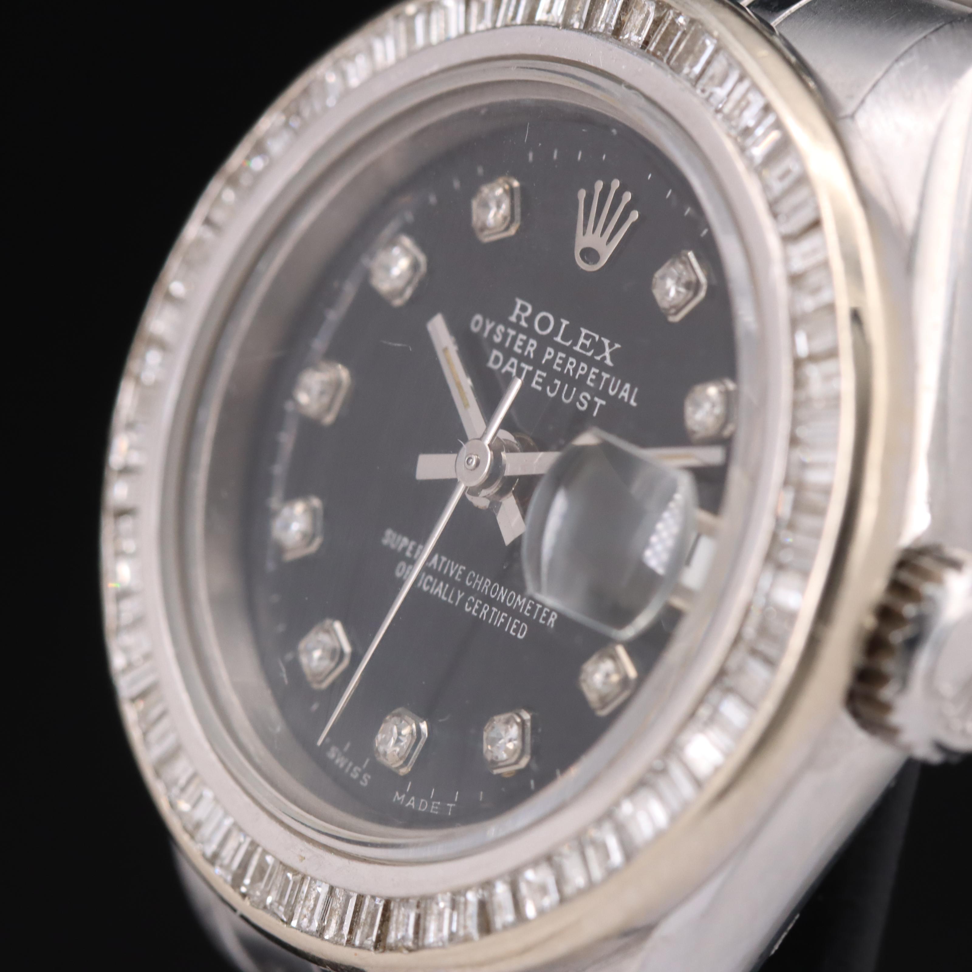 1983 Rolex Custom Diamond Dial and Bezel Datejust Watch