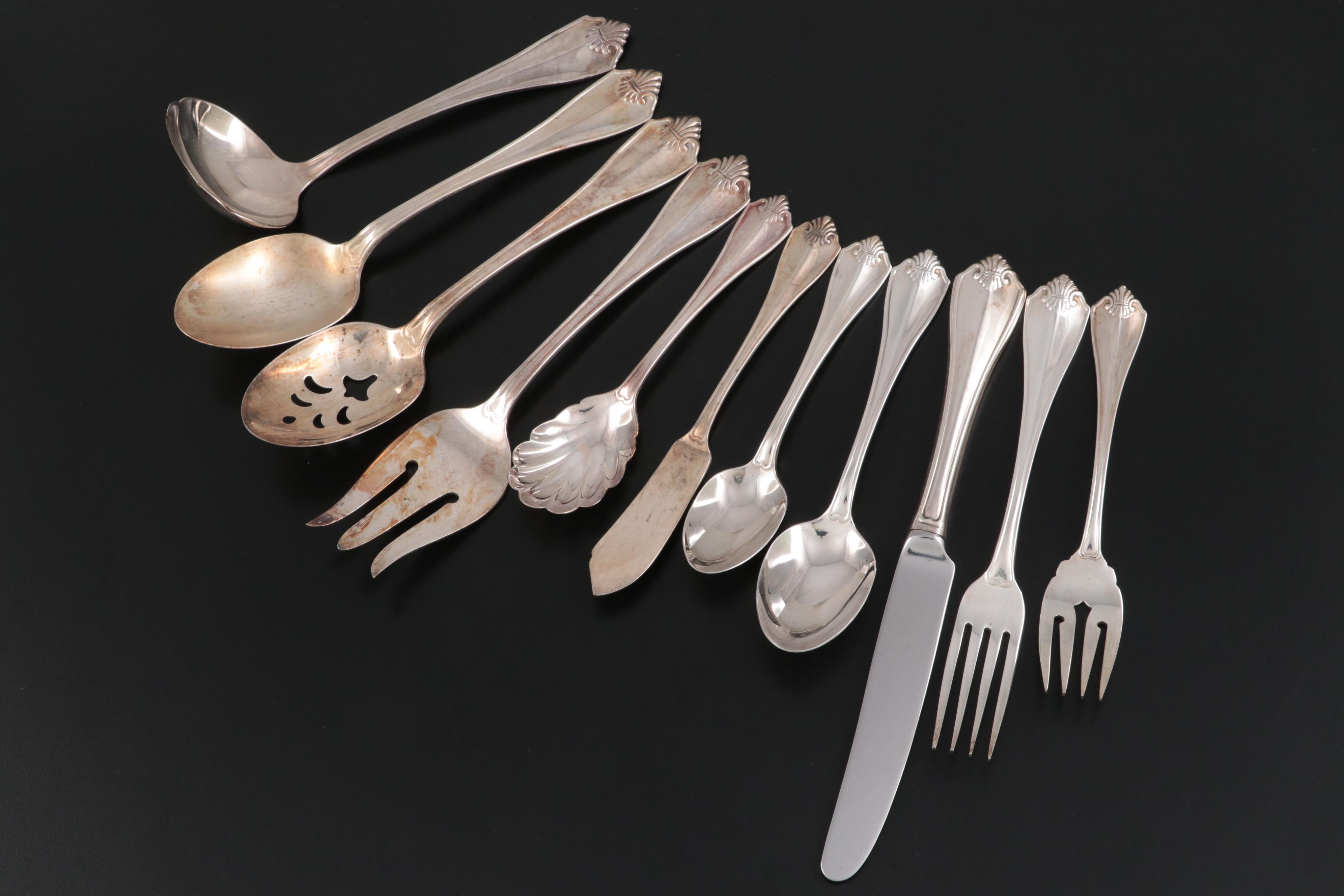 Oneida "King James" Silver Plate Flatware and Serving Utensils