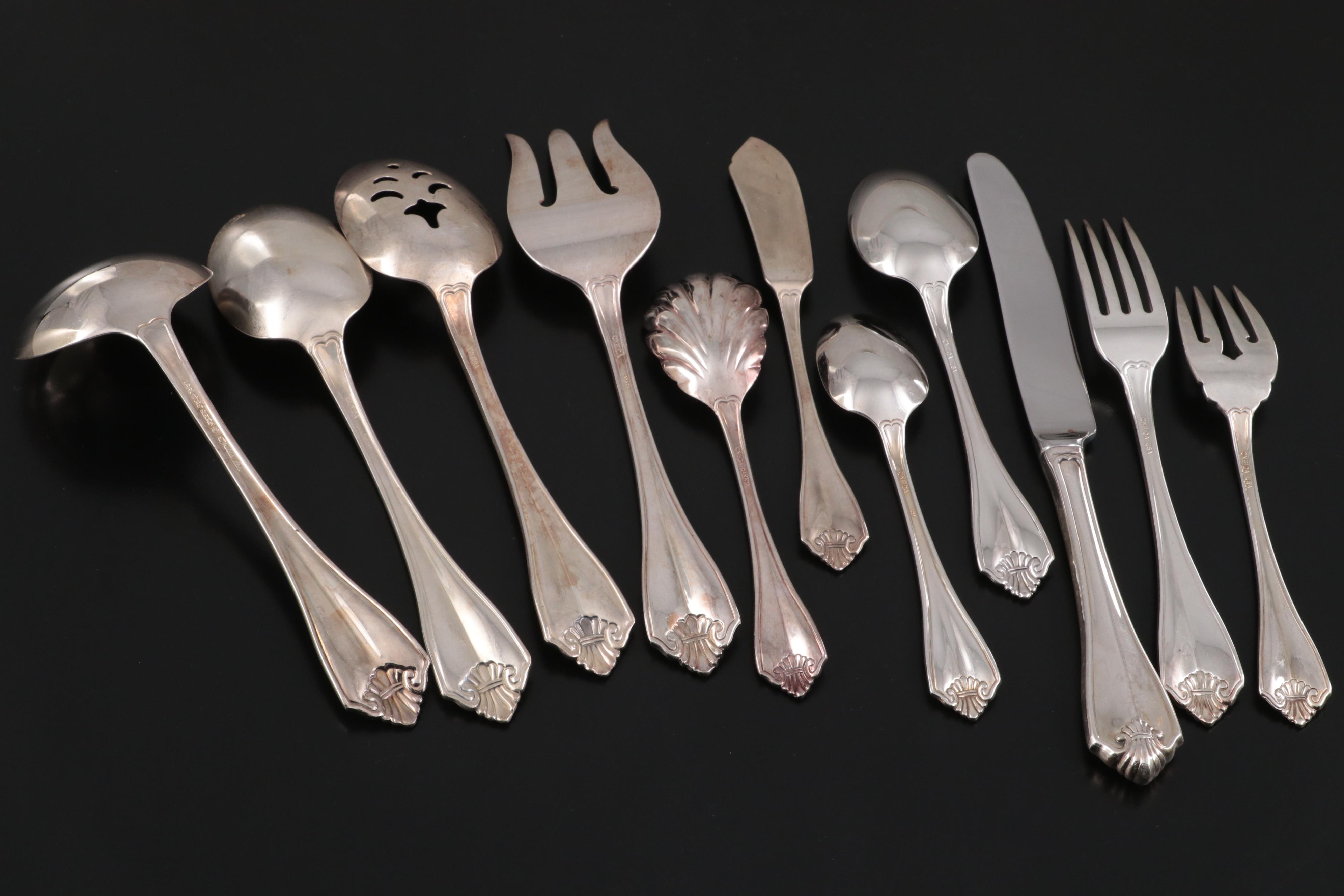 Oneida "King James" Silver Plate Flatware and Serving Utensils