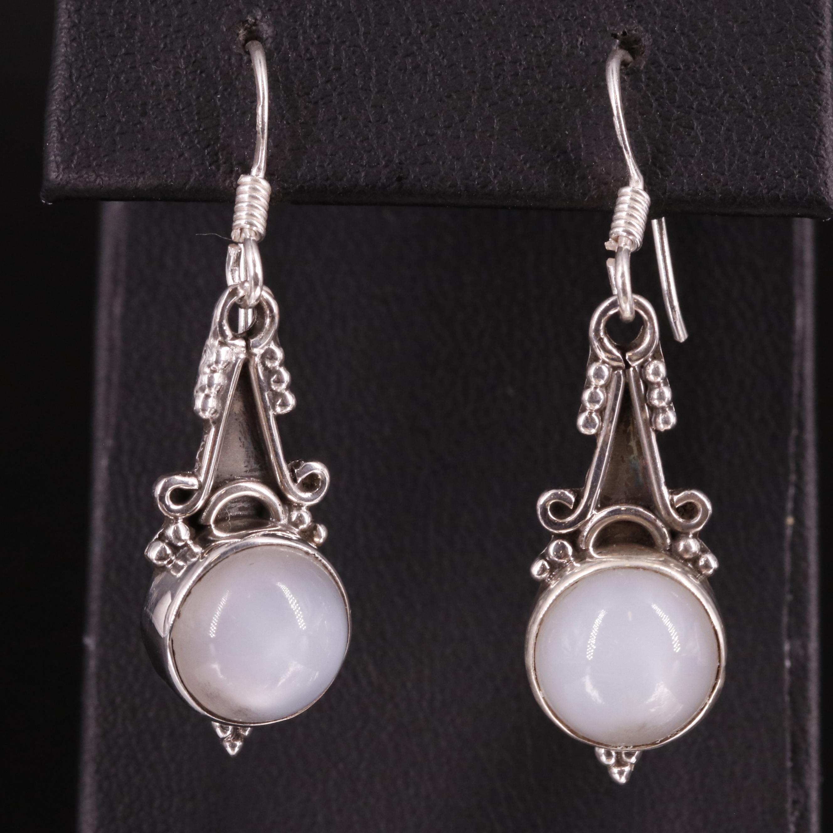 Sterling Moonstone Drop Earrings