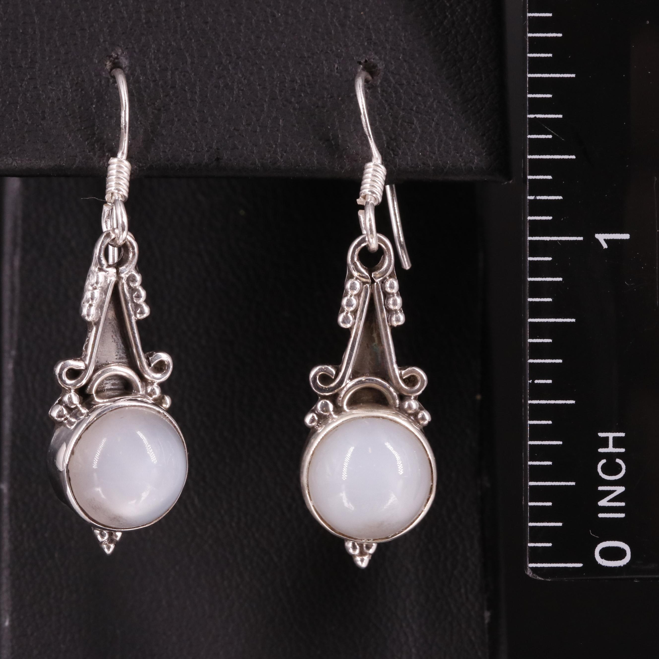Sterling Moonstone Drop Earrings