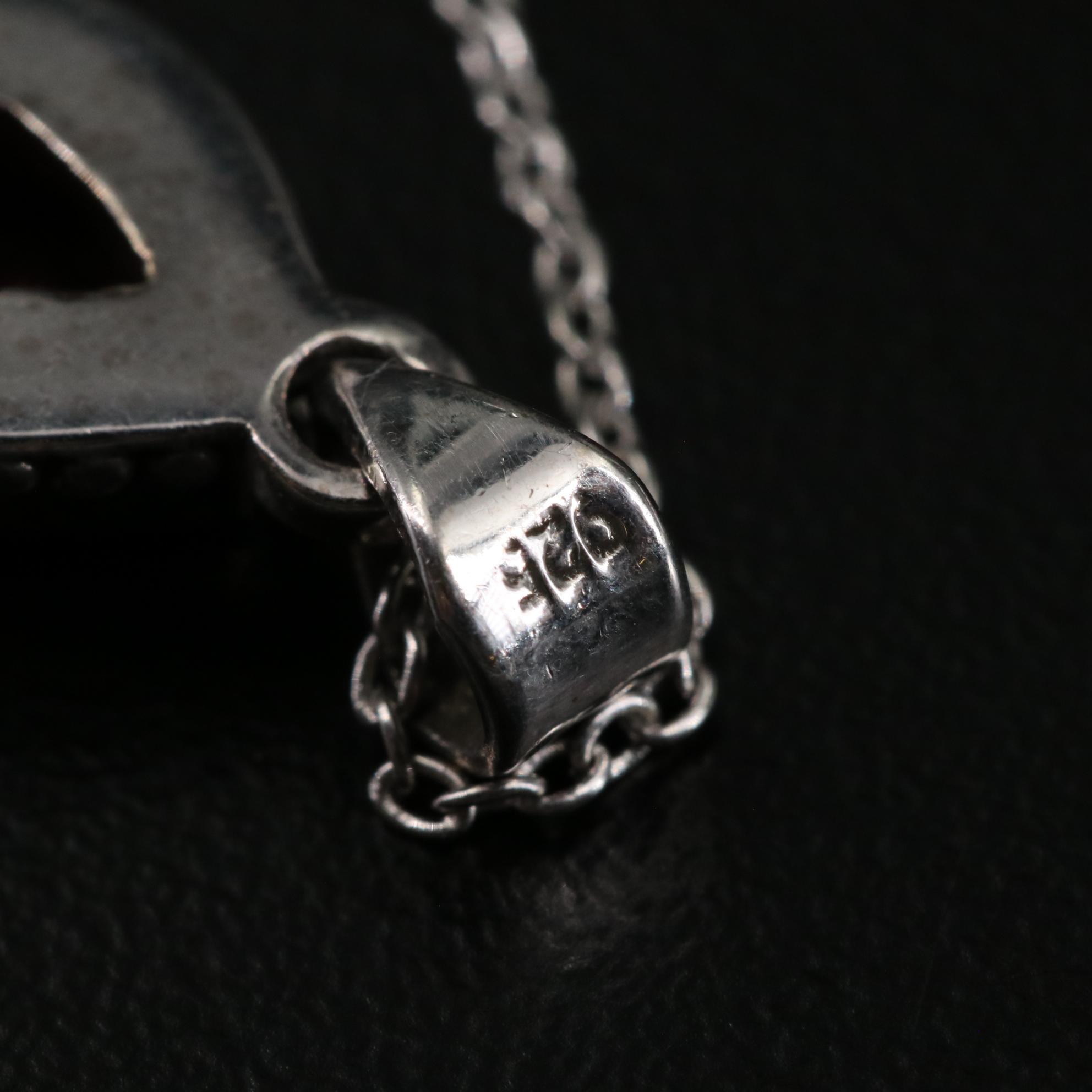 Sterling Garnet Teardrop Pendant Necklace