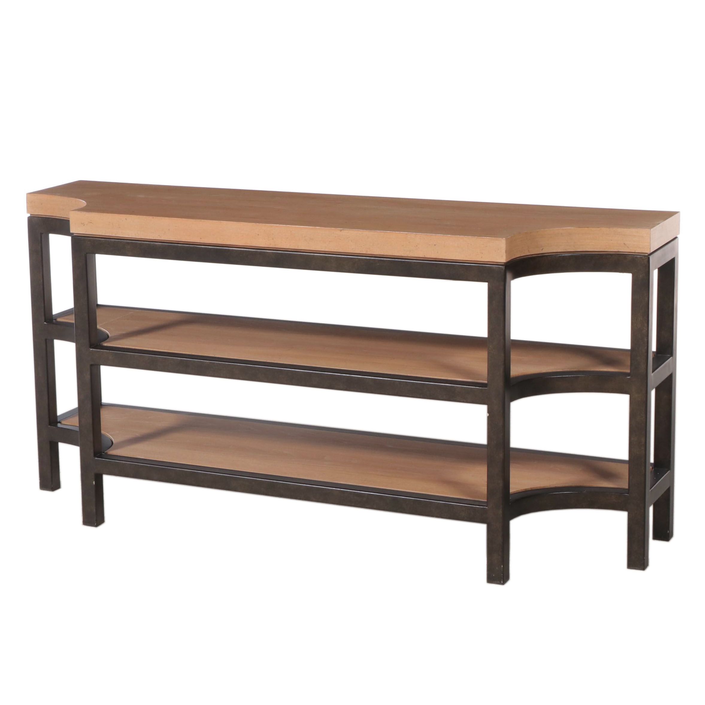 Lexington "Monterey Sands" Elm and Bronze-Patinated Metal TV Console