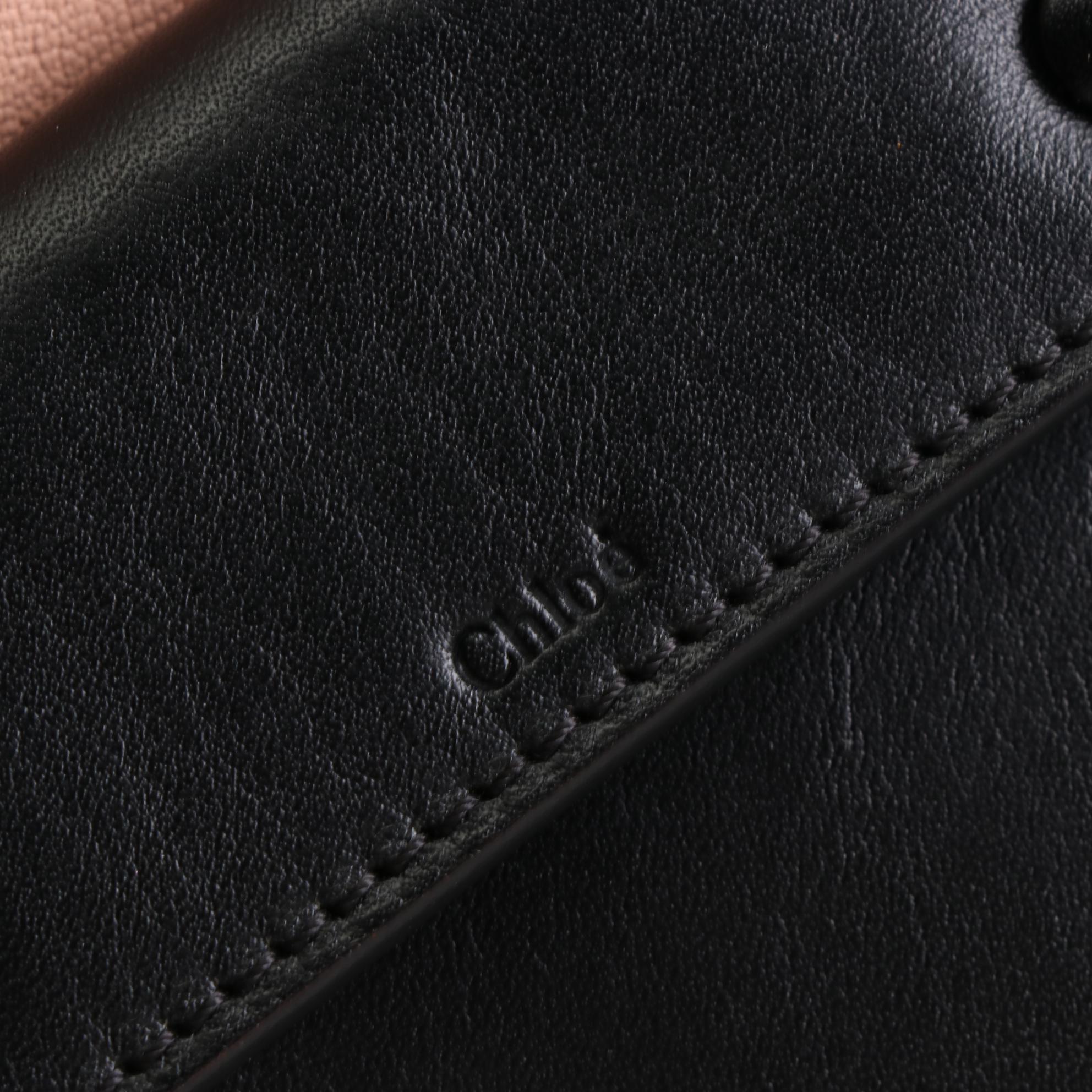 Chloé Alice Convertible Handbag in Bicolor Goatskin-Calfskin Leather with Strap